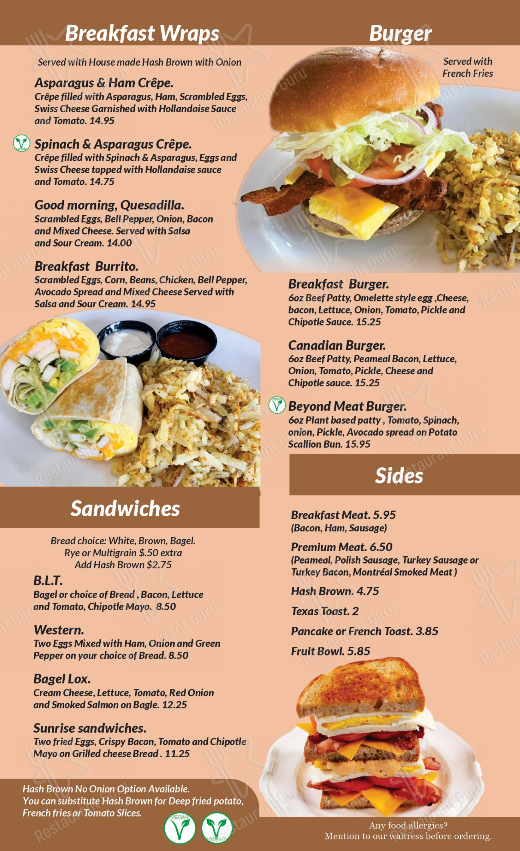 Menu pour Oscar's Family Diner & Grill - Menu