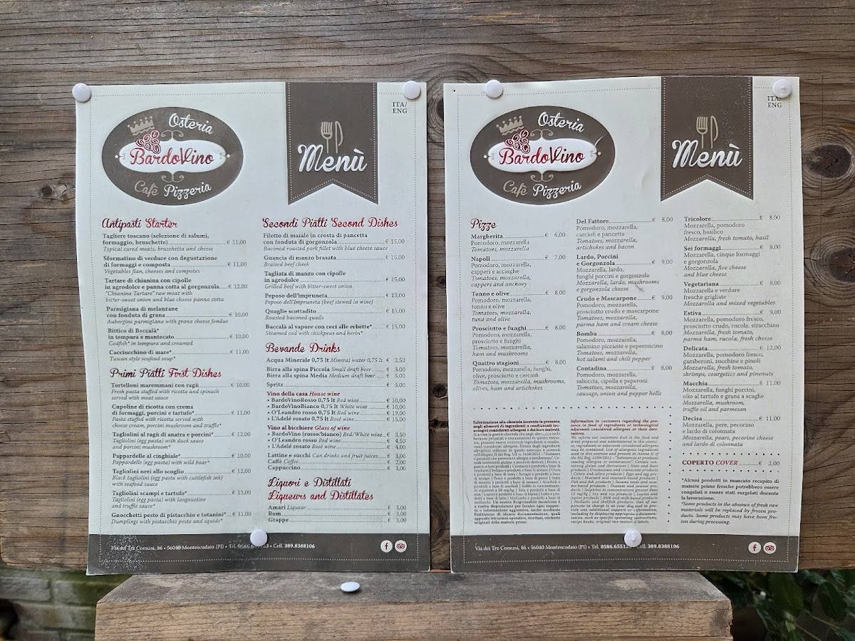 Menu di Osteria BardoVino 