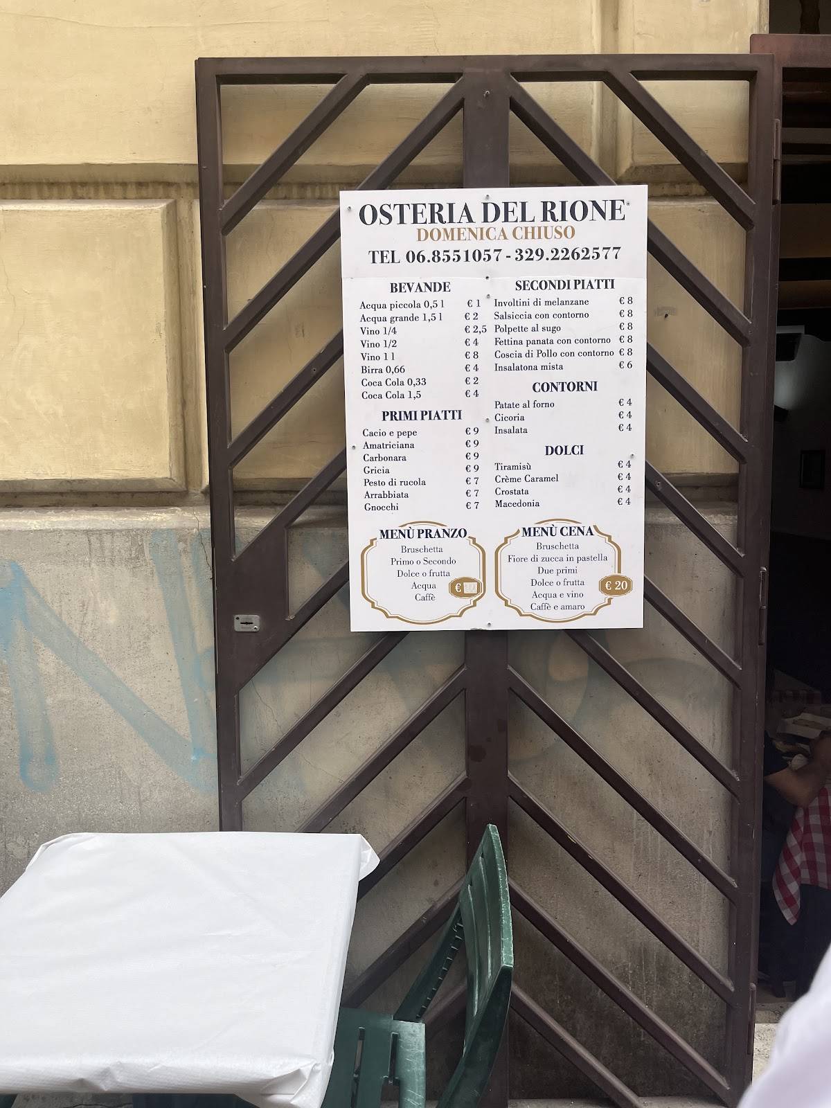 Menu di Osteria Del Rione 