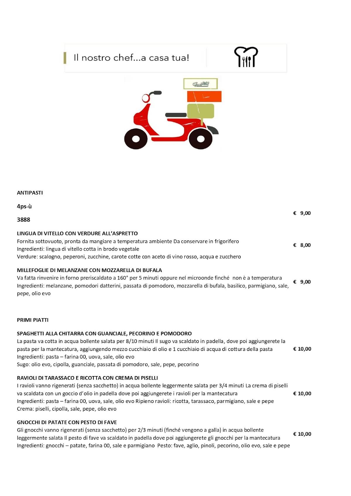 Menu di Osteria Grand Hotel 