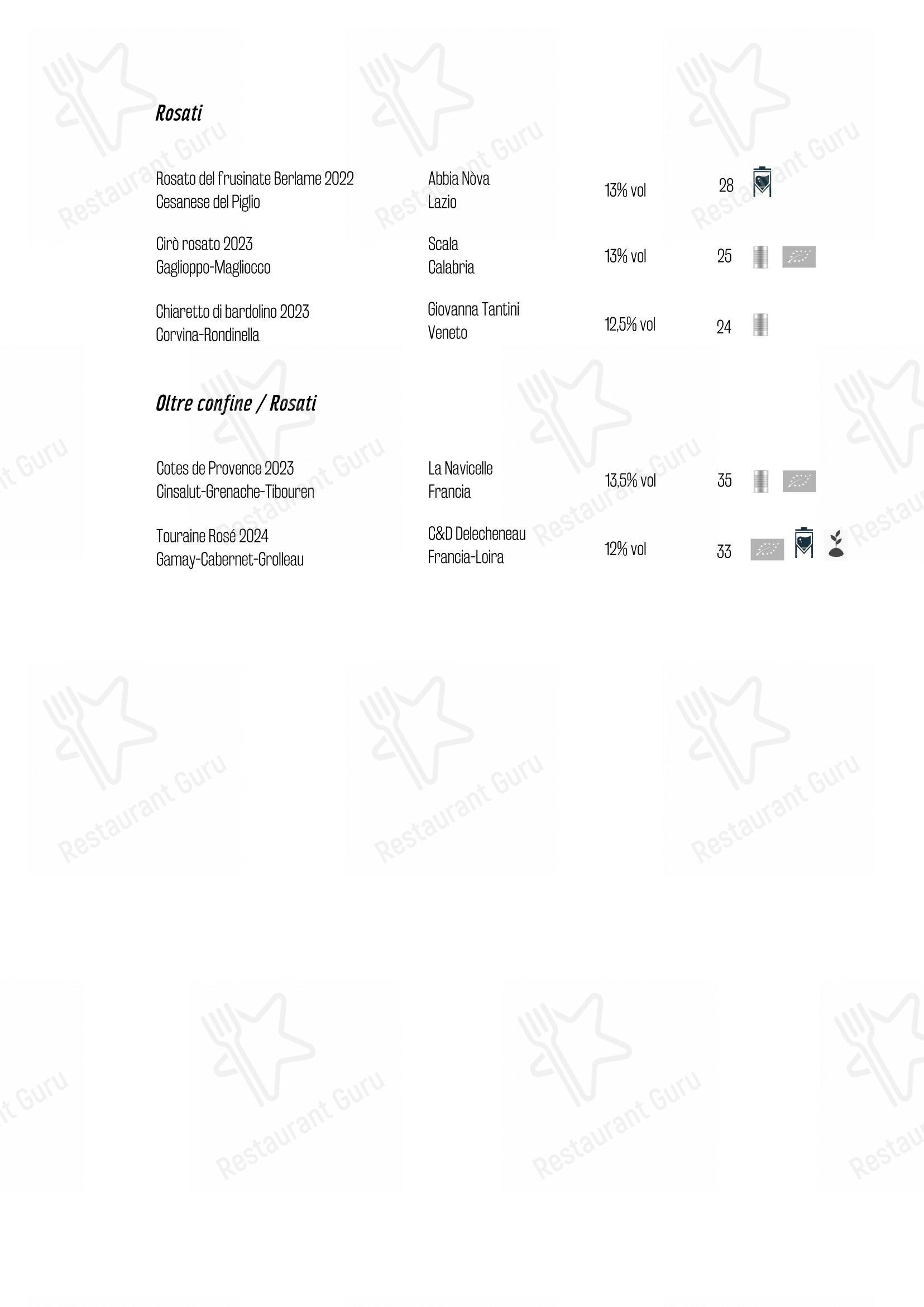 Menu bar per Osteria Landi ristorante
