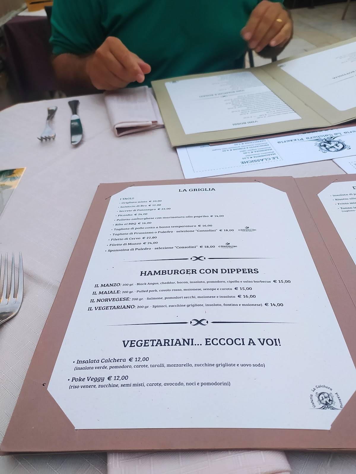 Menu di Osteria Pizzeria La Calchera 