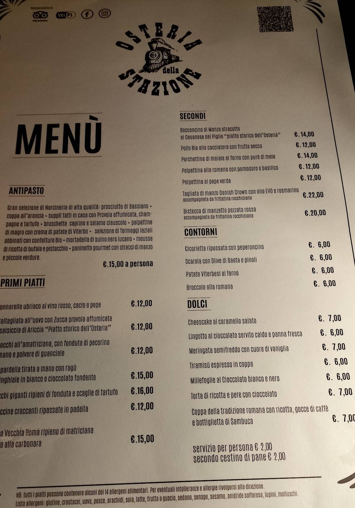 Menu di Osteria della Stazione 