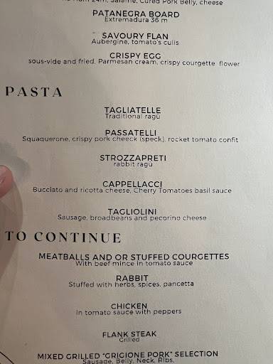 Menu di Osteria io e Simone 