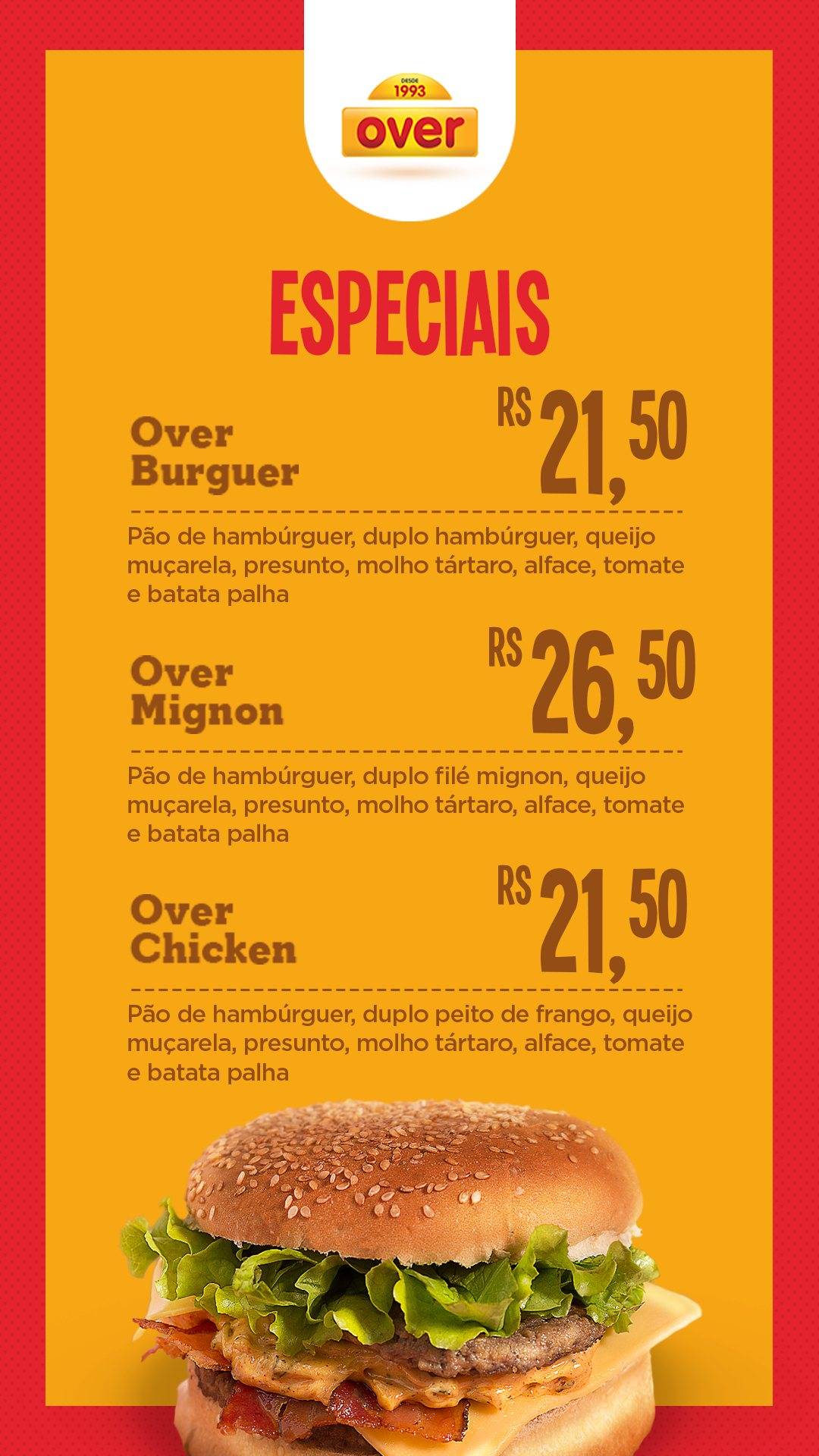 Over cardápio