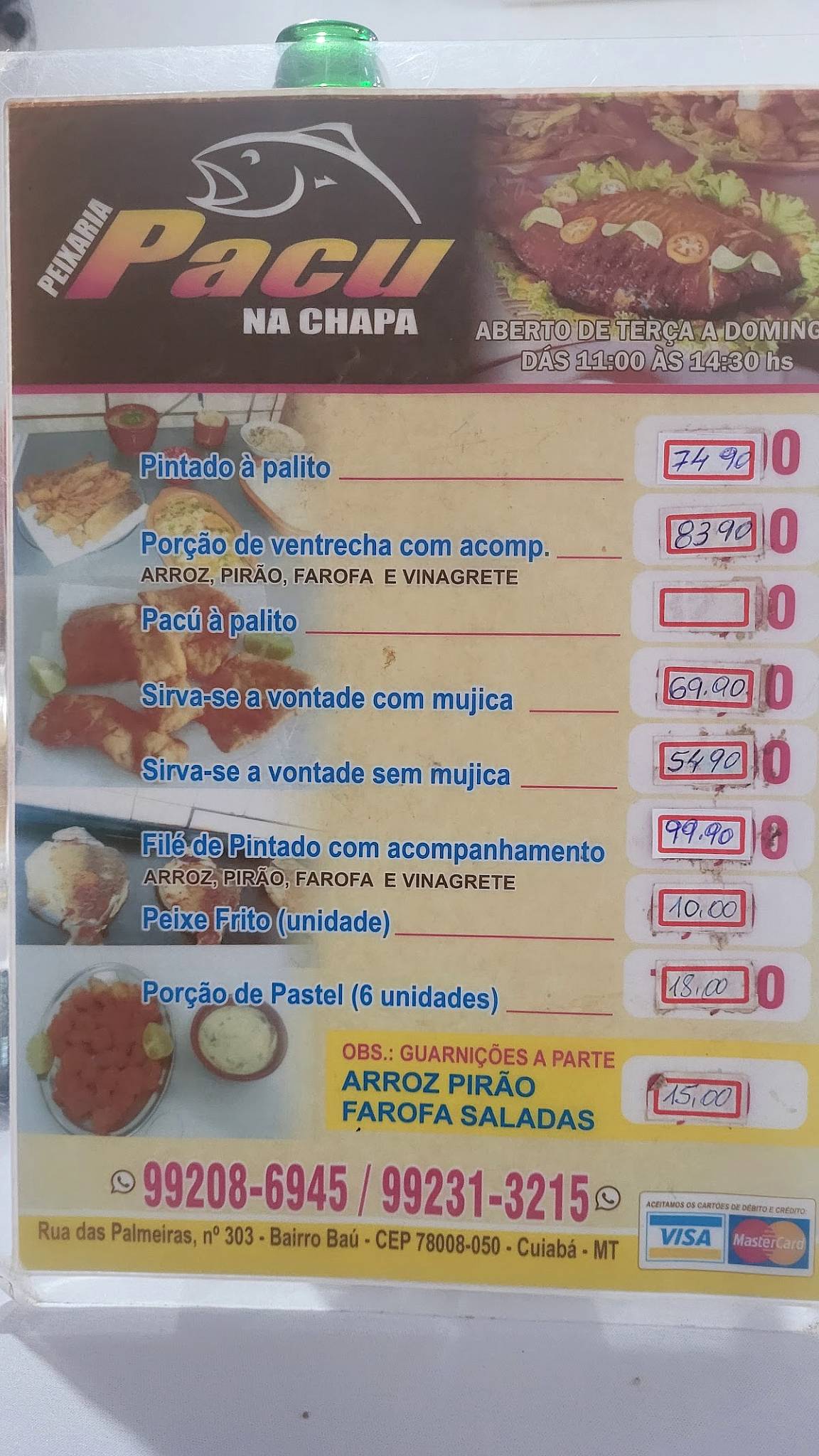 Menu em PACU NA CHAPA restaurante, Cuiabá