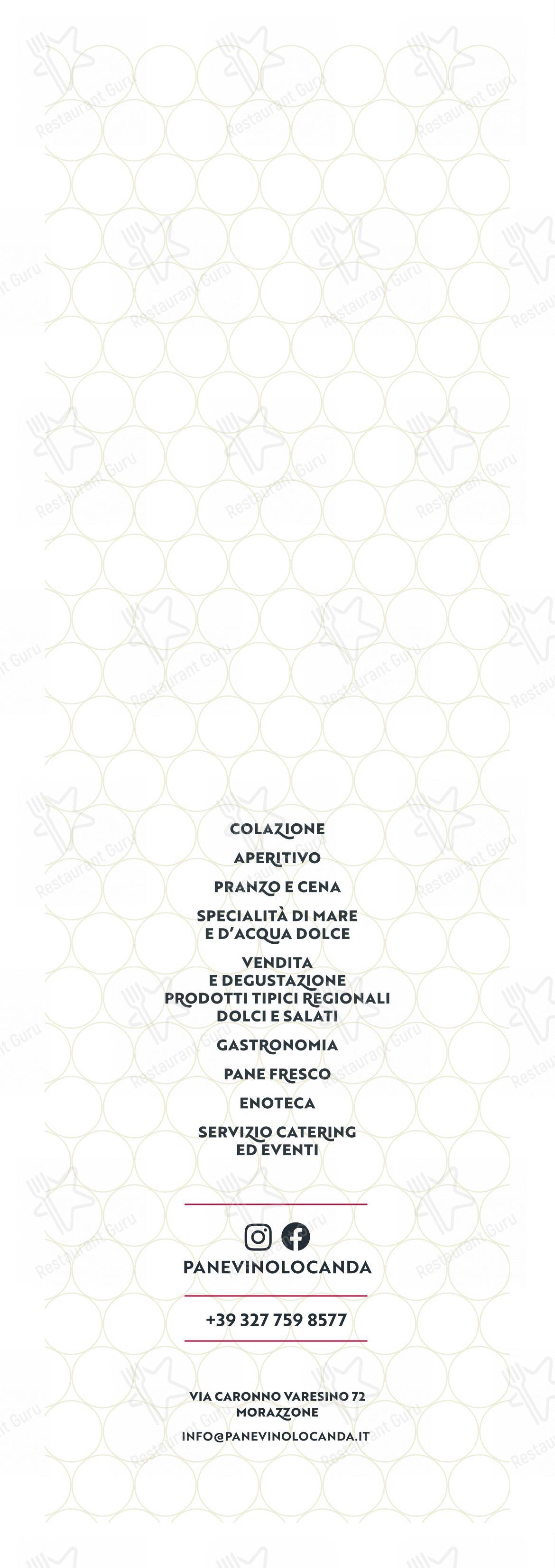菜单 per PANEVINO Locanda ristorante