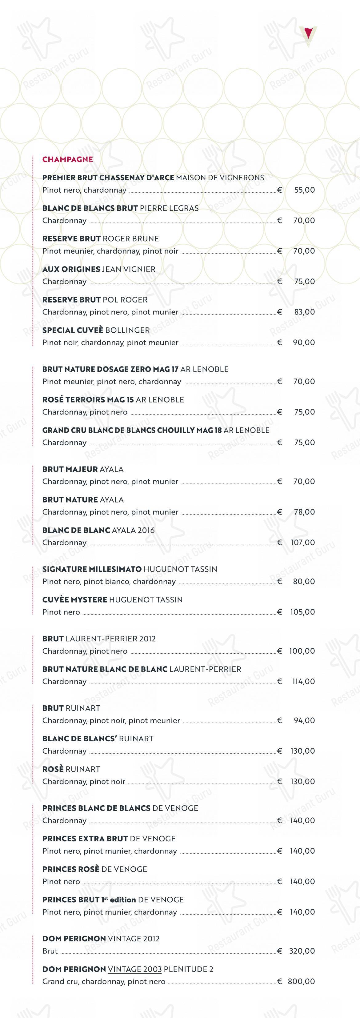 Menu bar per PANEVINO Locanda in Morazzone