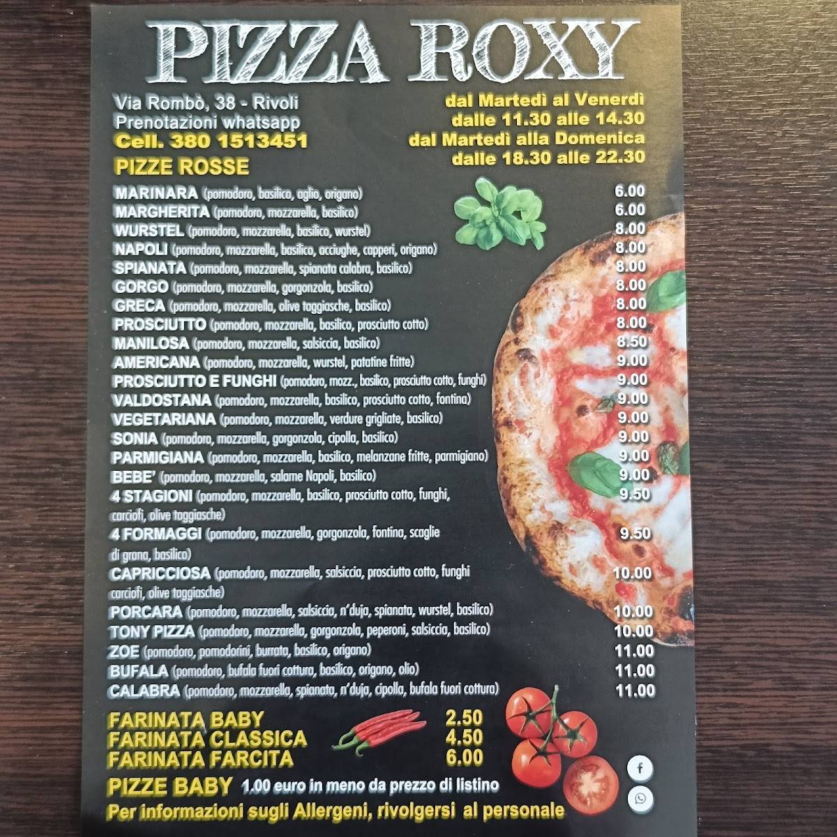 Menu de PIZZA ROXY