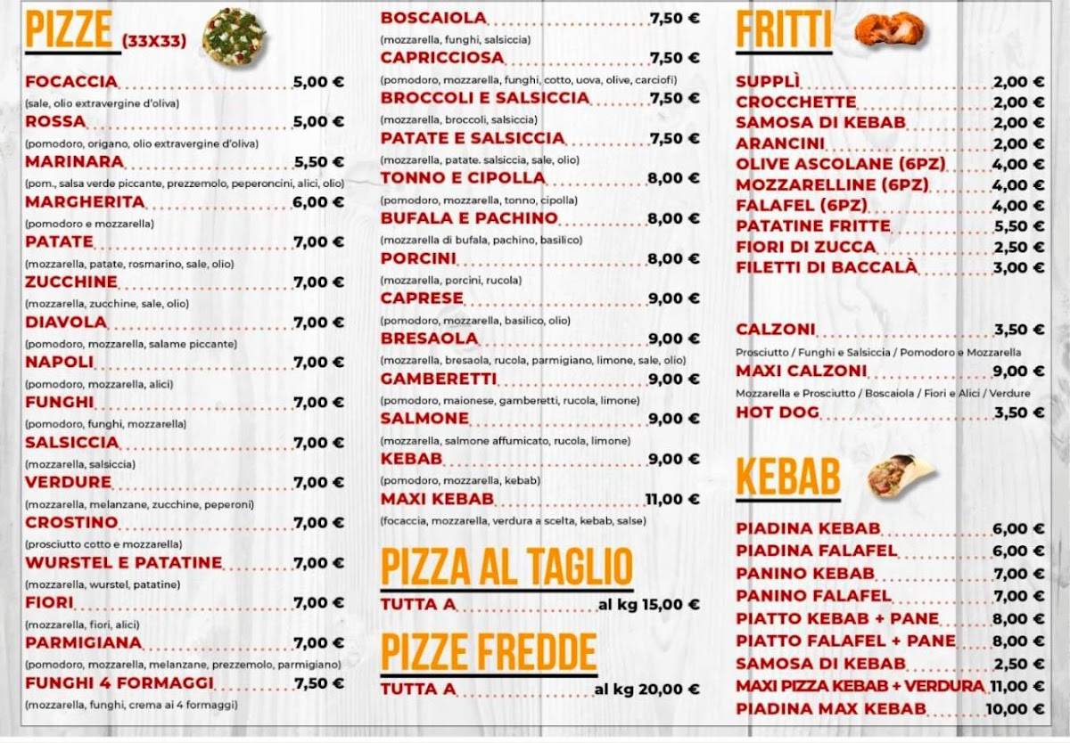Menu di PIZZA & SFIZI KEBAB Da Mimmo 