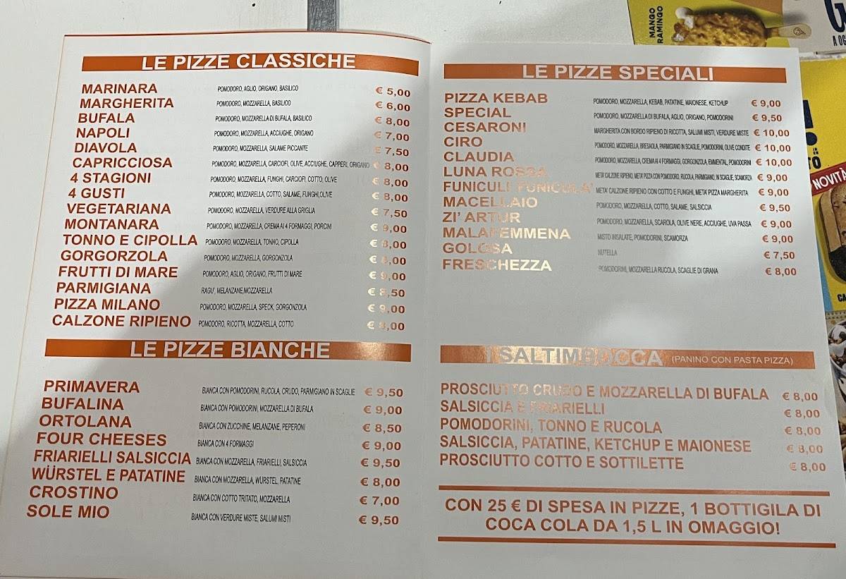 Menu di PIZZERIA I CESARONI 