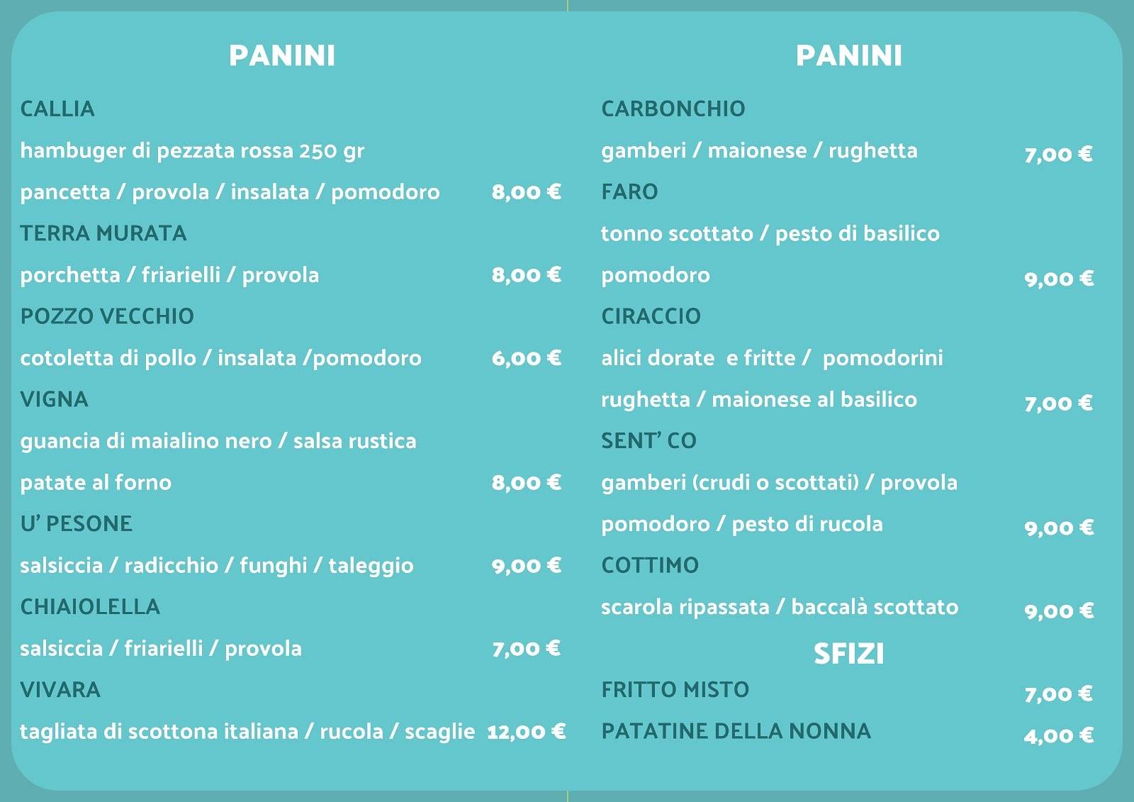 Menu di Pagnotta Ristopub 