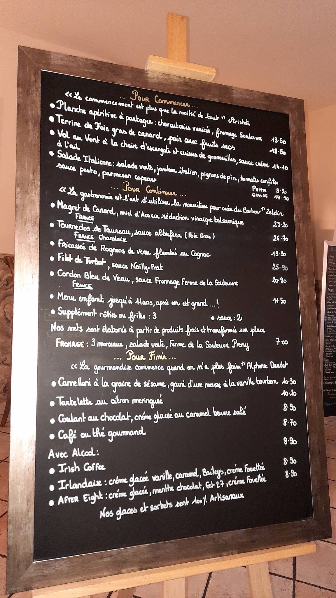 Menu au Rest'Authentik restaurant, Pagny-sur-Moselle