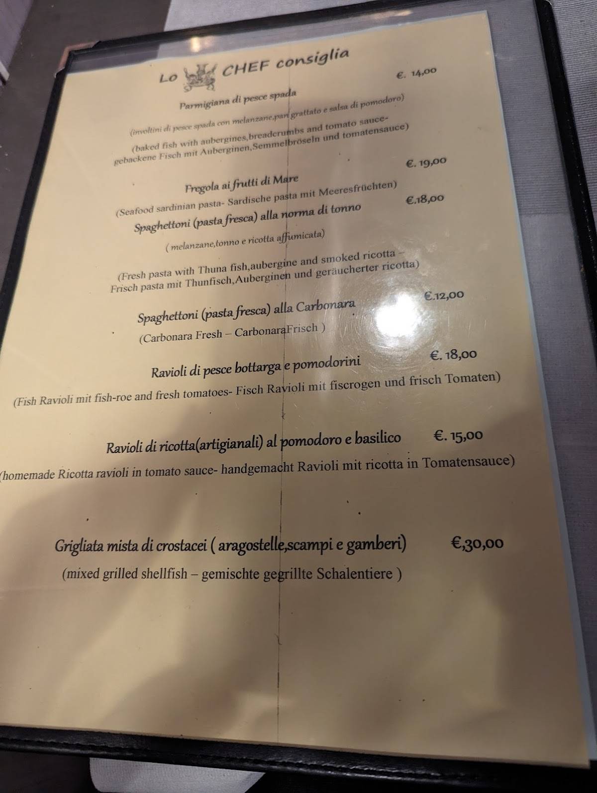 Menu di Il Kalamaro 