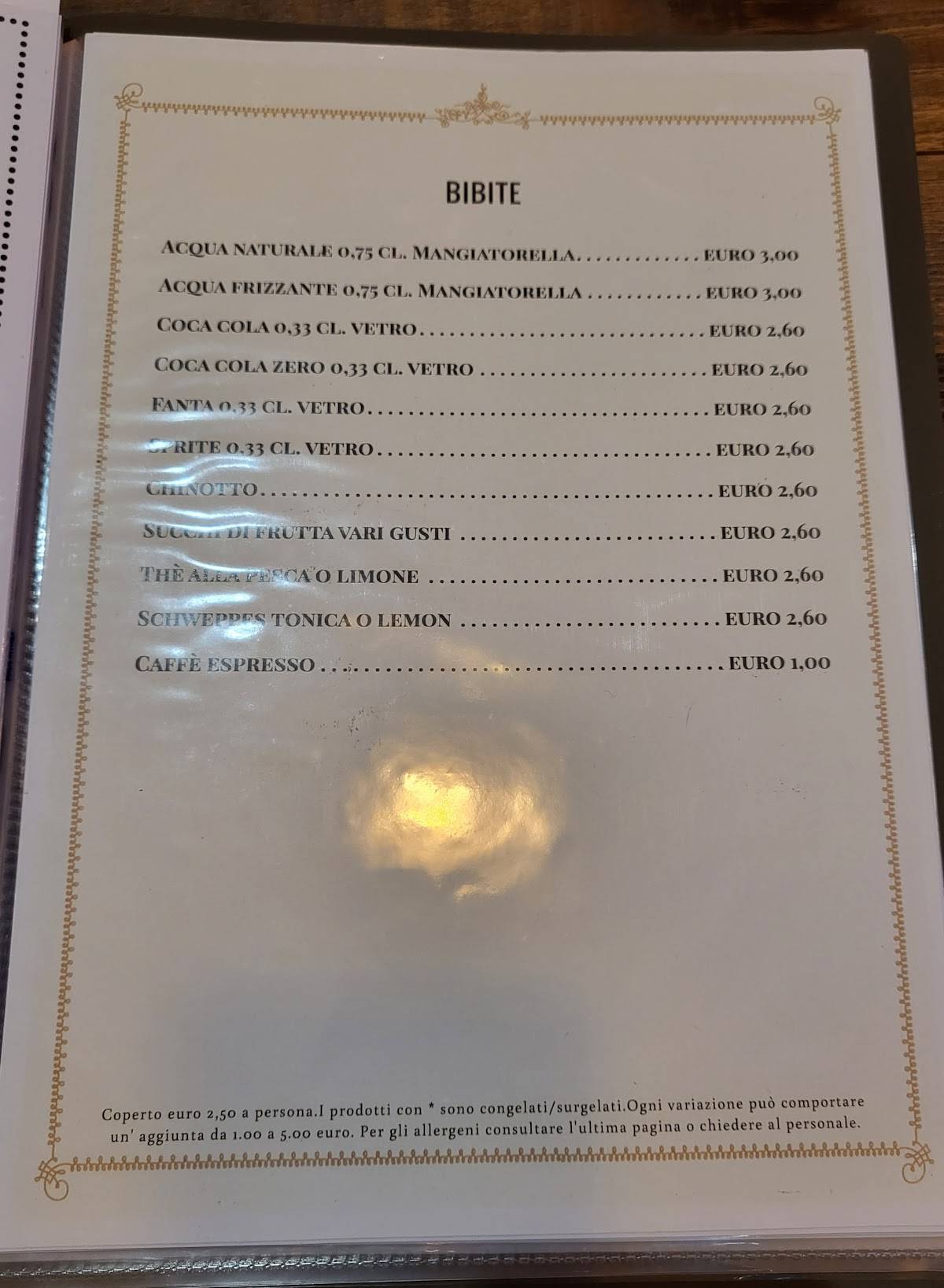 Menu di Falstaff Steakhouse 
