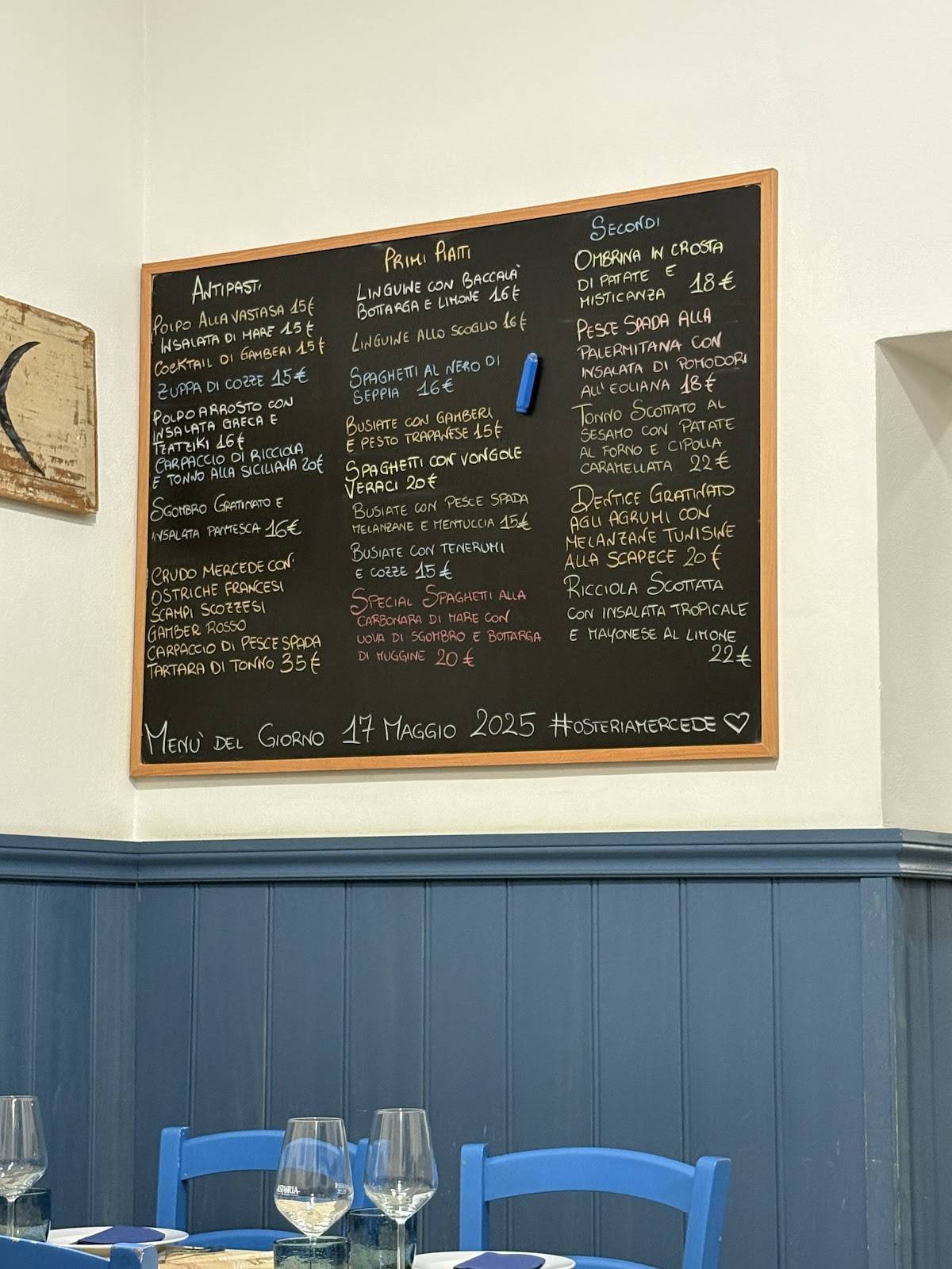 Menu di Osteria Mercede 