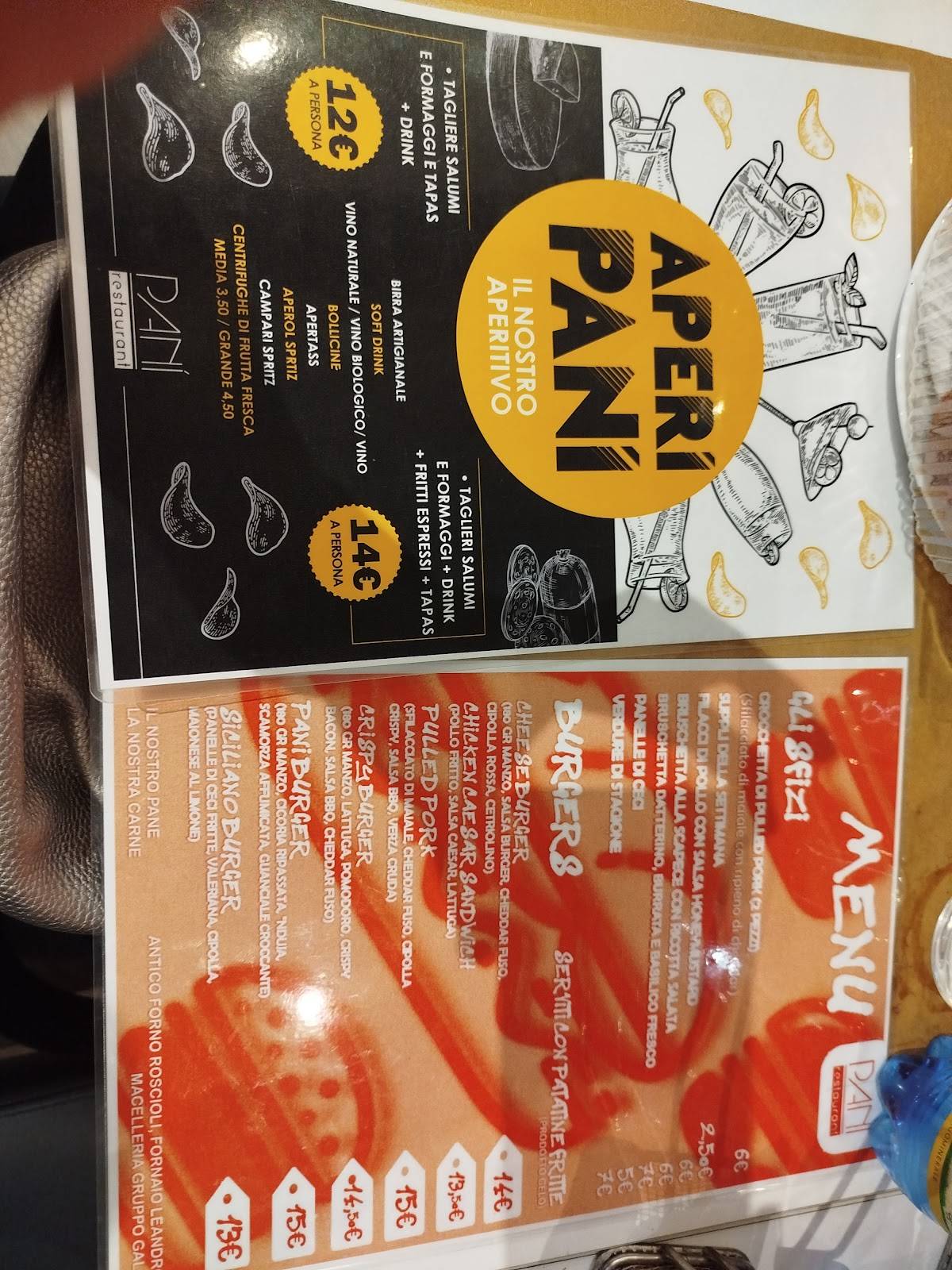 Menu di Panì Genuine Food Roma 