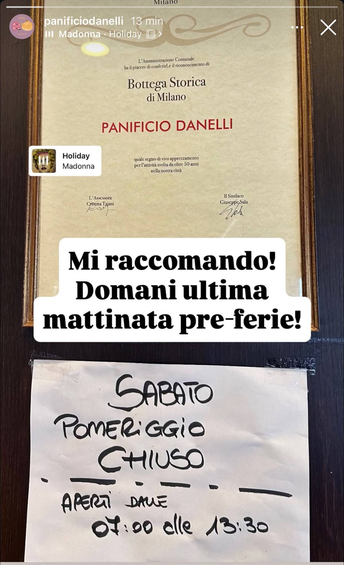 Menu di Panificio Caffetteria Pasticceria Danelli 