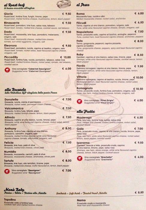 Menu de Panini De Santis