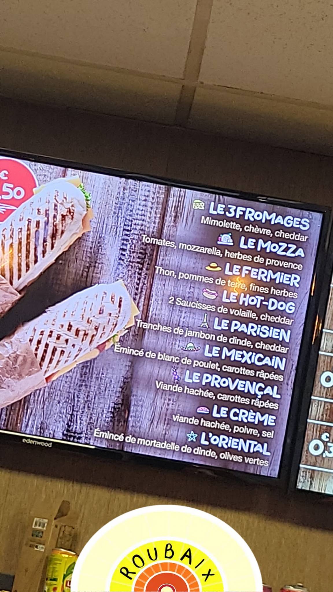 Menu de Panini'z