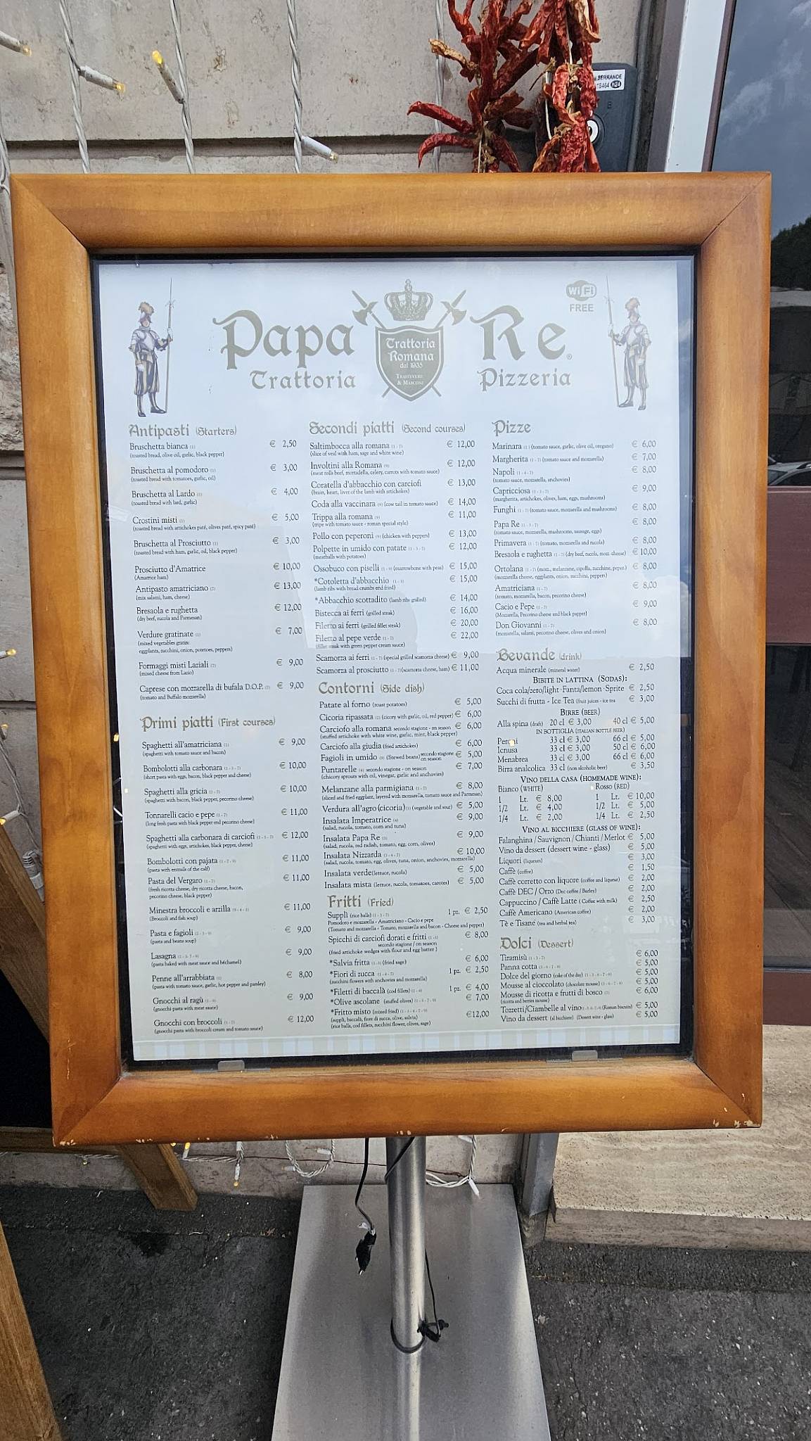 Menu di Papa Re - Marconi 