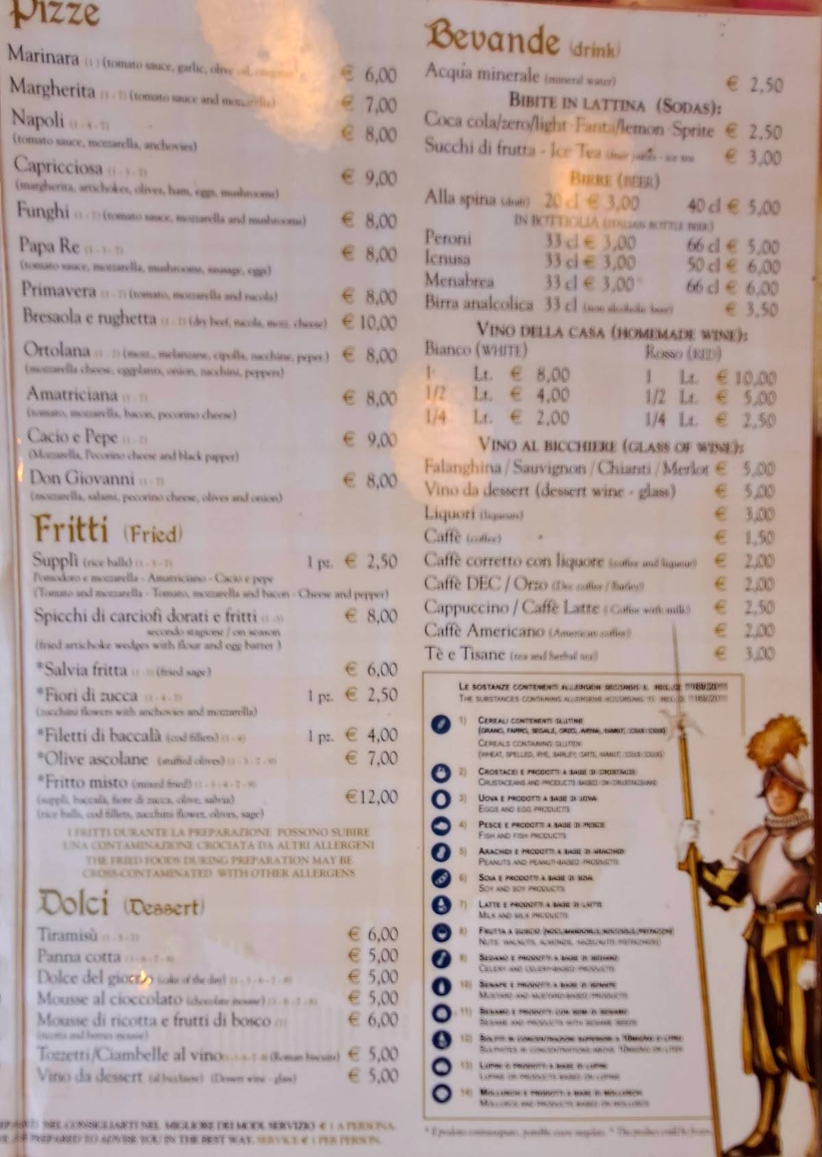 Menu di Papa Re - Marconi 