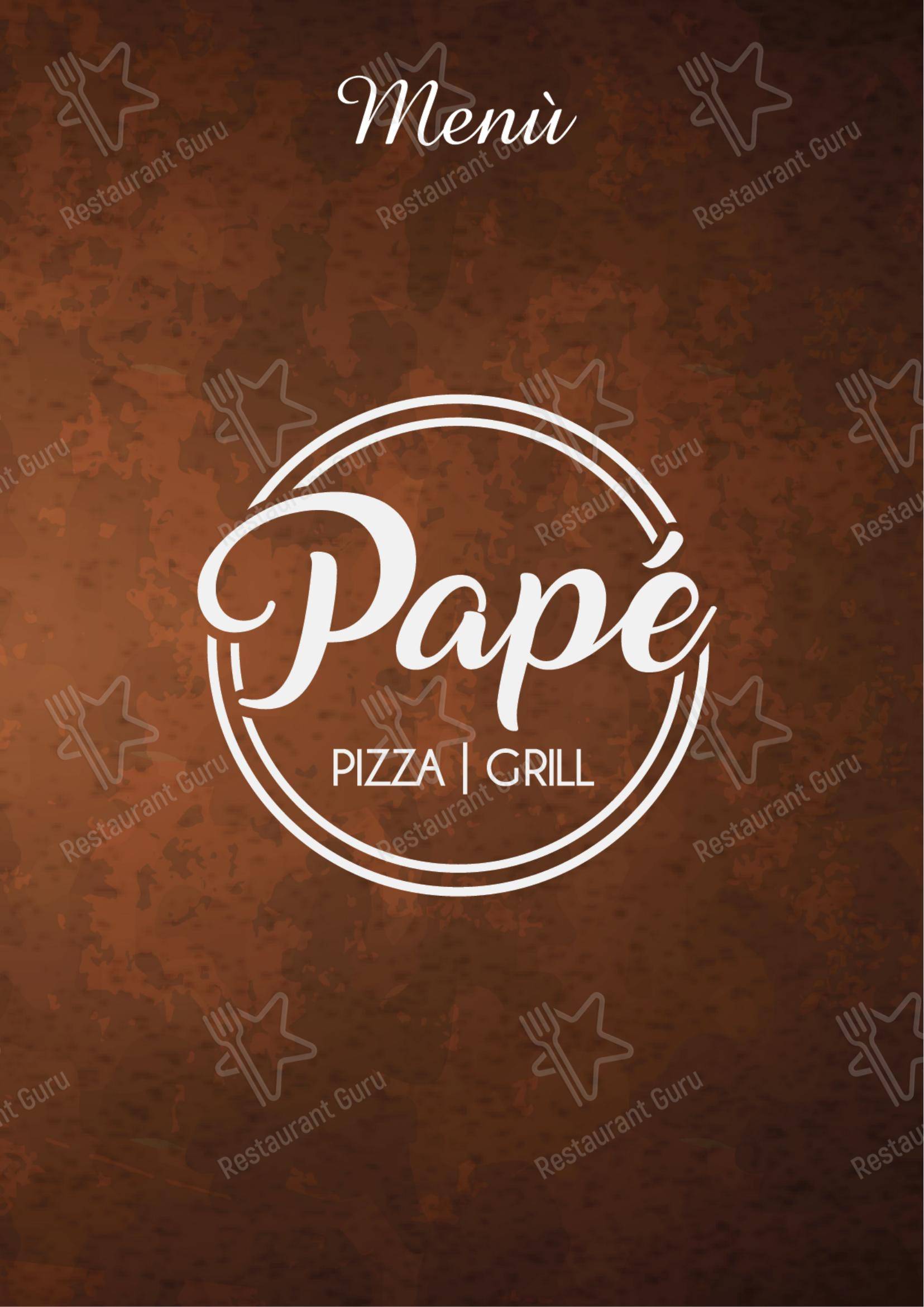 Menu per Papè Pizza|Grill ristorante