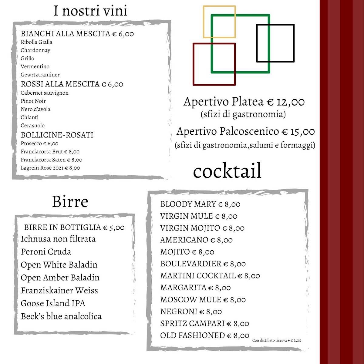 Menu di Parioli Bistrò 