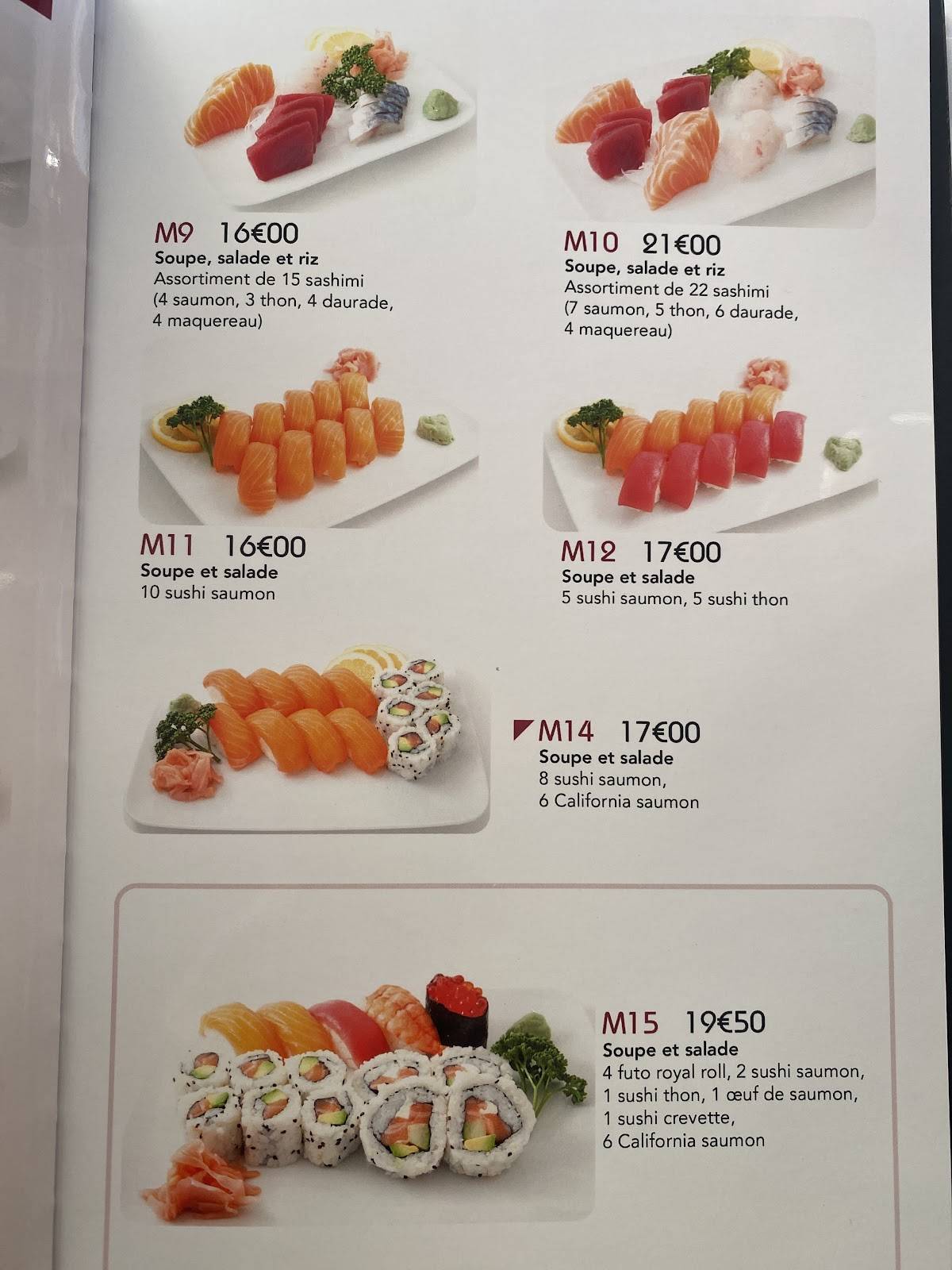 Menu de Sushi Maydo