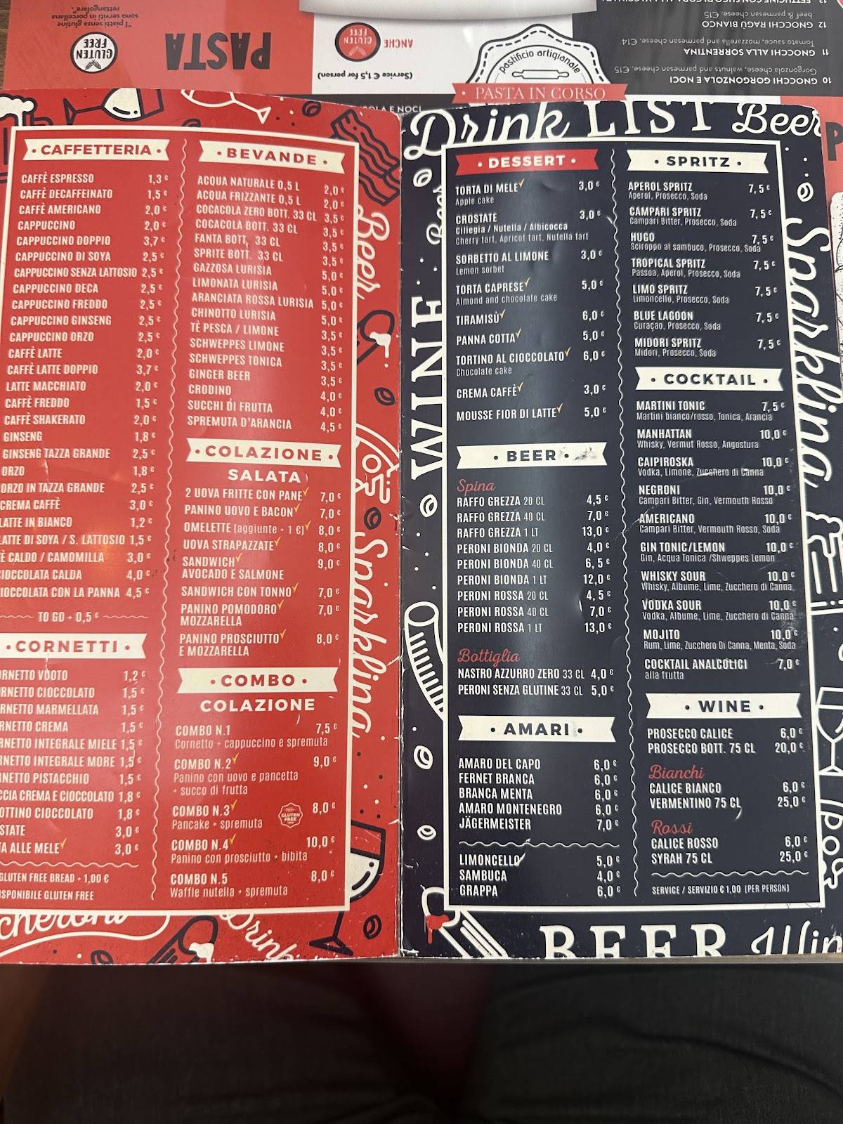 Menu di Pasta In Corso 