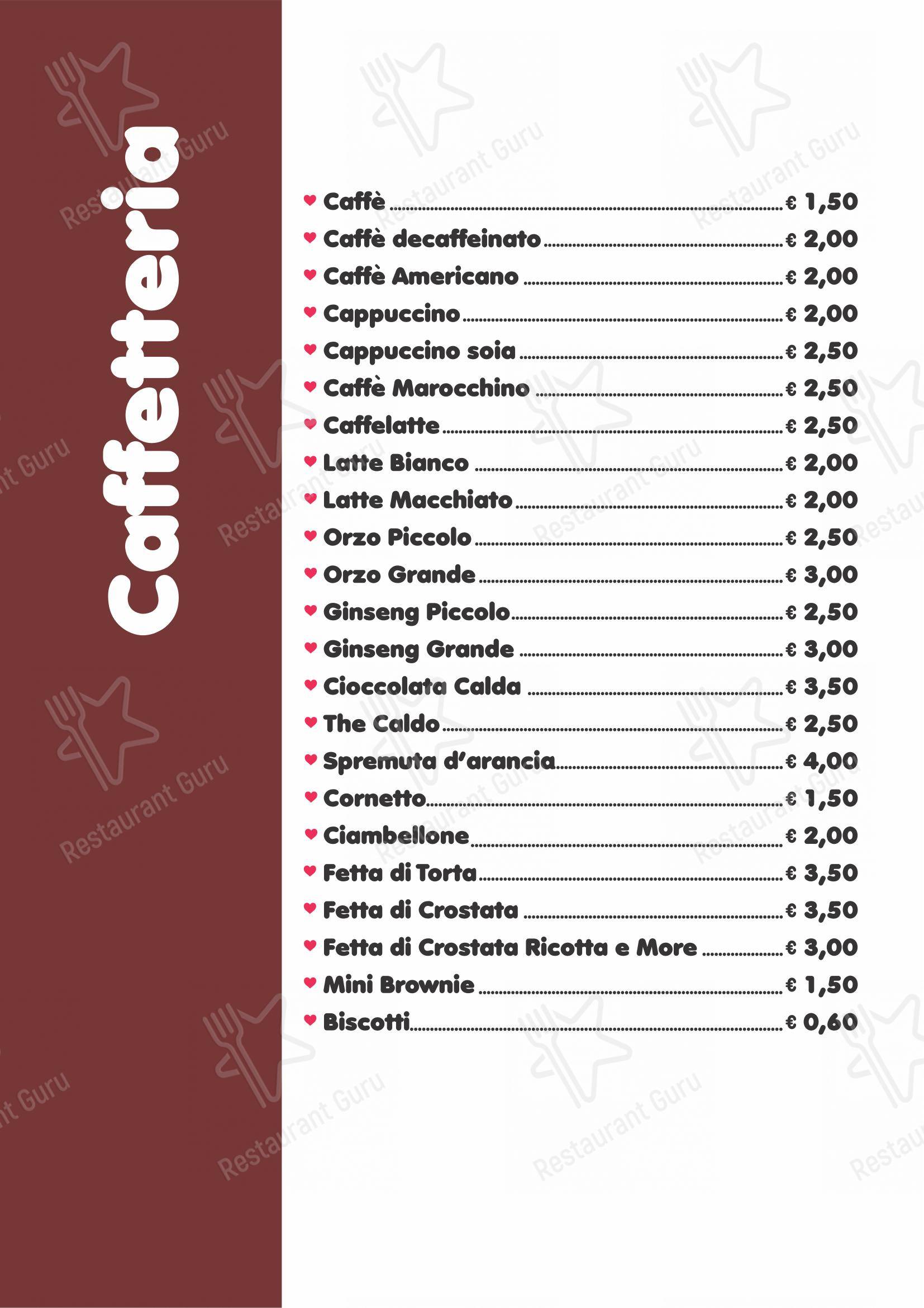 Menu per Pastamore ristorante