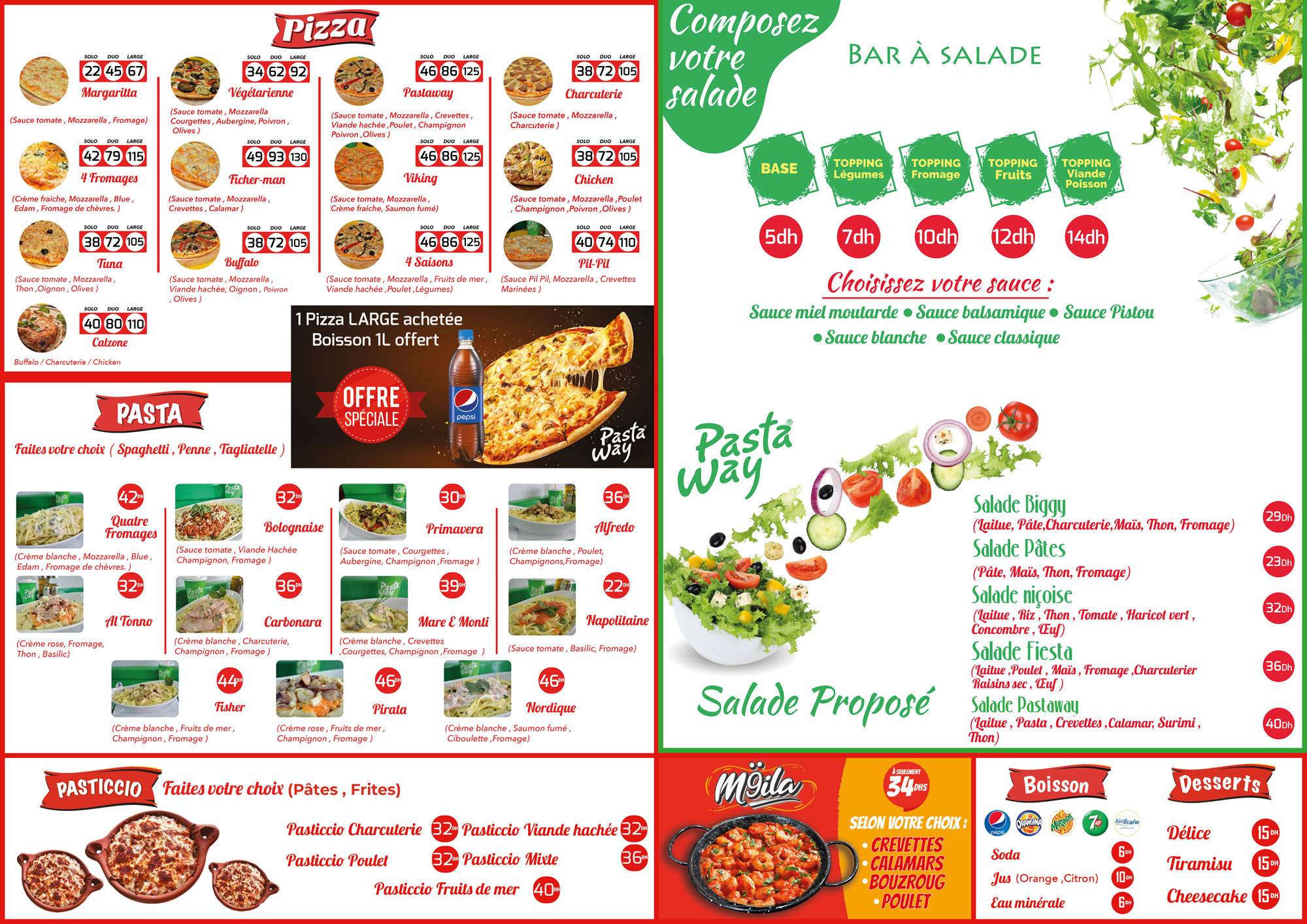 Menu de Pastaway