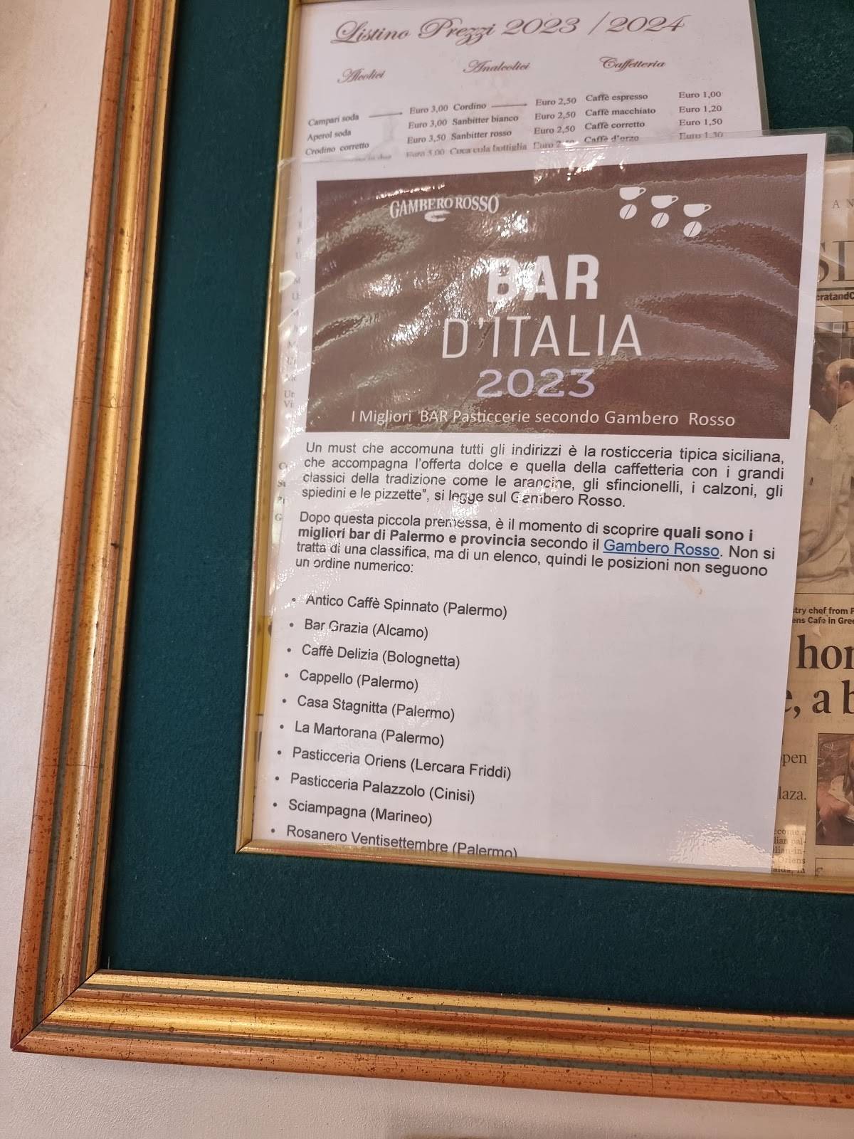 Menu di Pasticceria - Bar Oriens 