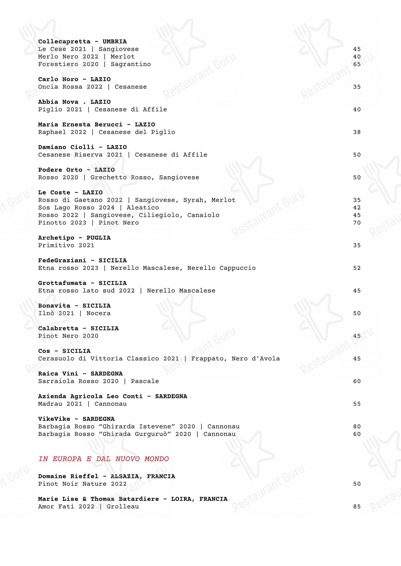 Menu di Pastificio San Lorenzo - Основное меню