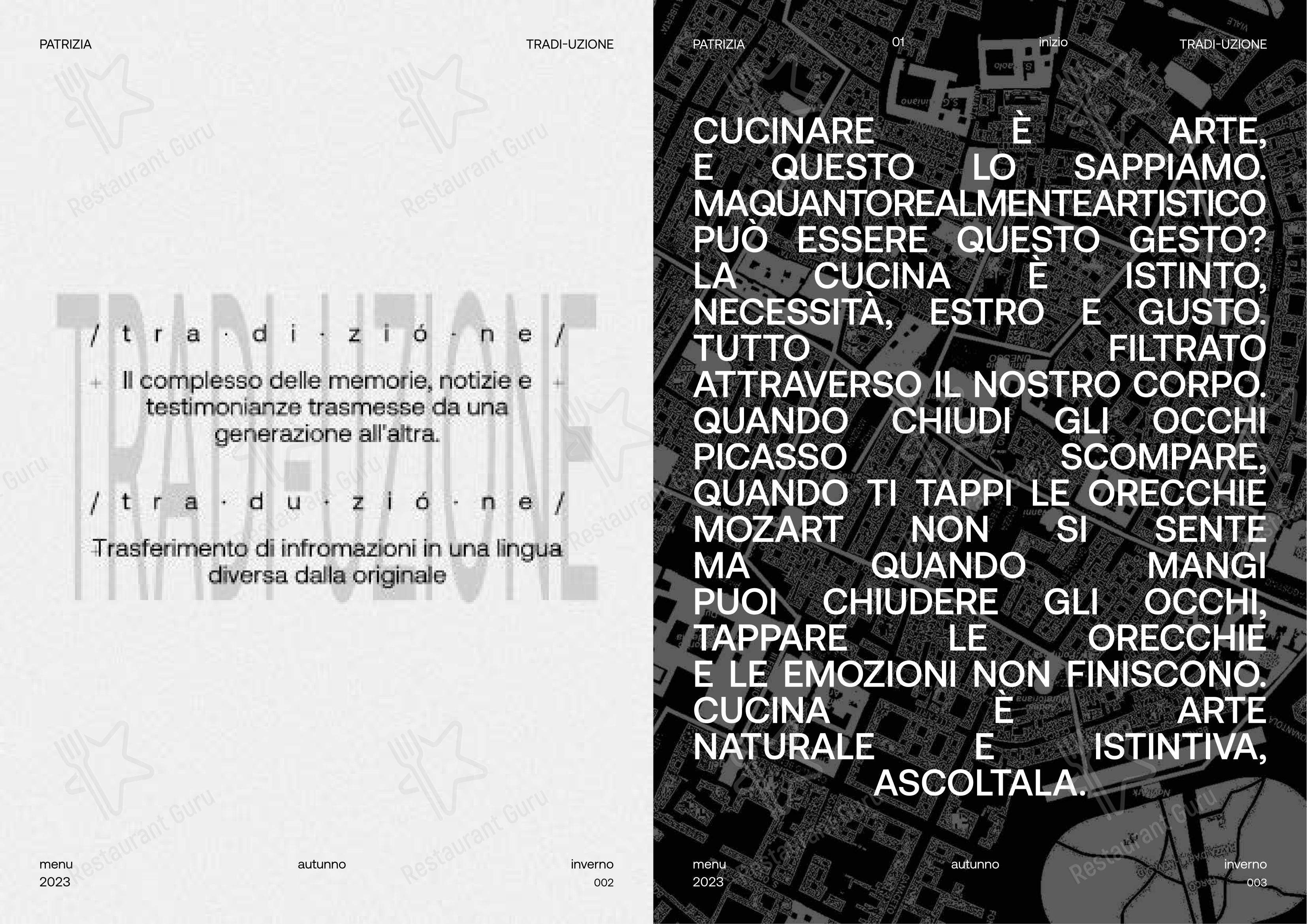 Patrizia in Modena - Menu bar