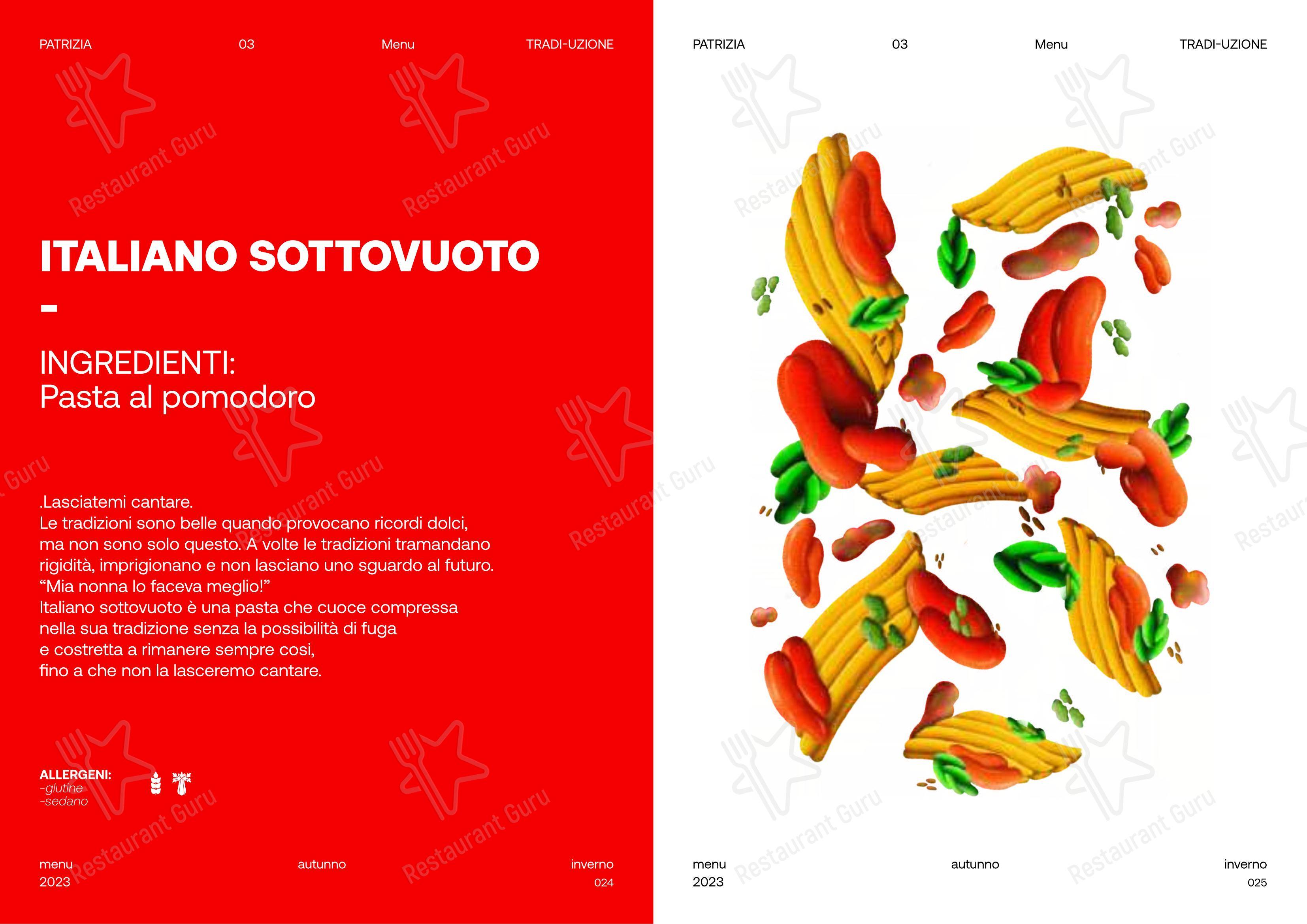 Patrizia in Modena - Menu bar