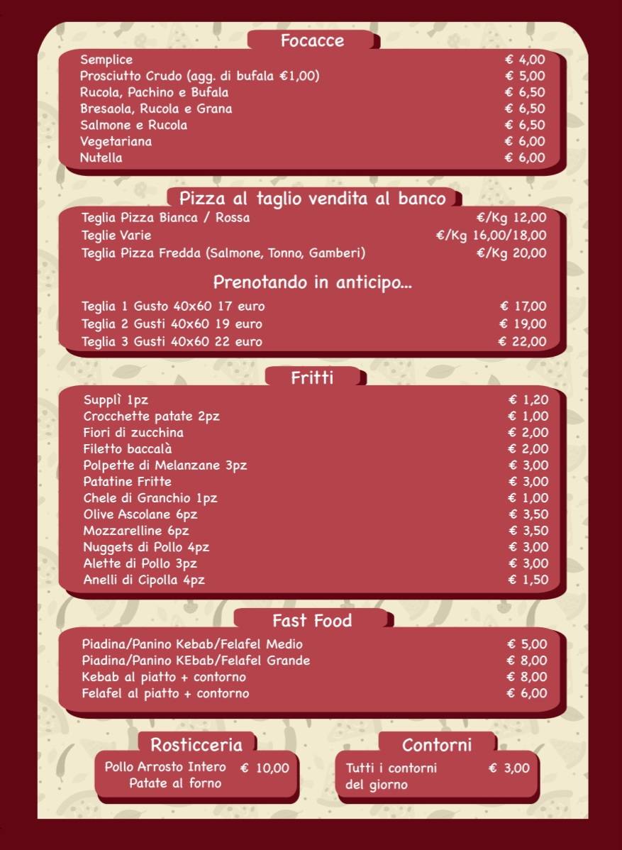 Menu di Pausa da mimmo 