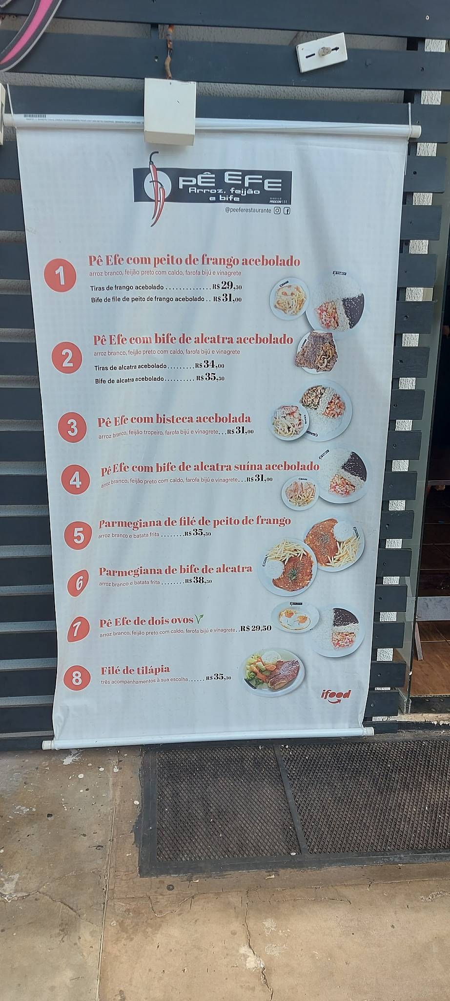 Pê Efe cardápio