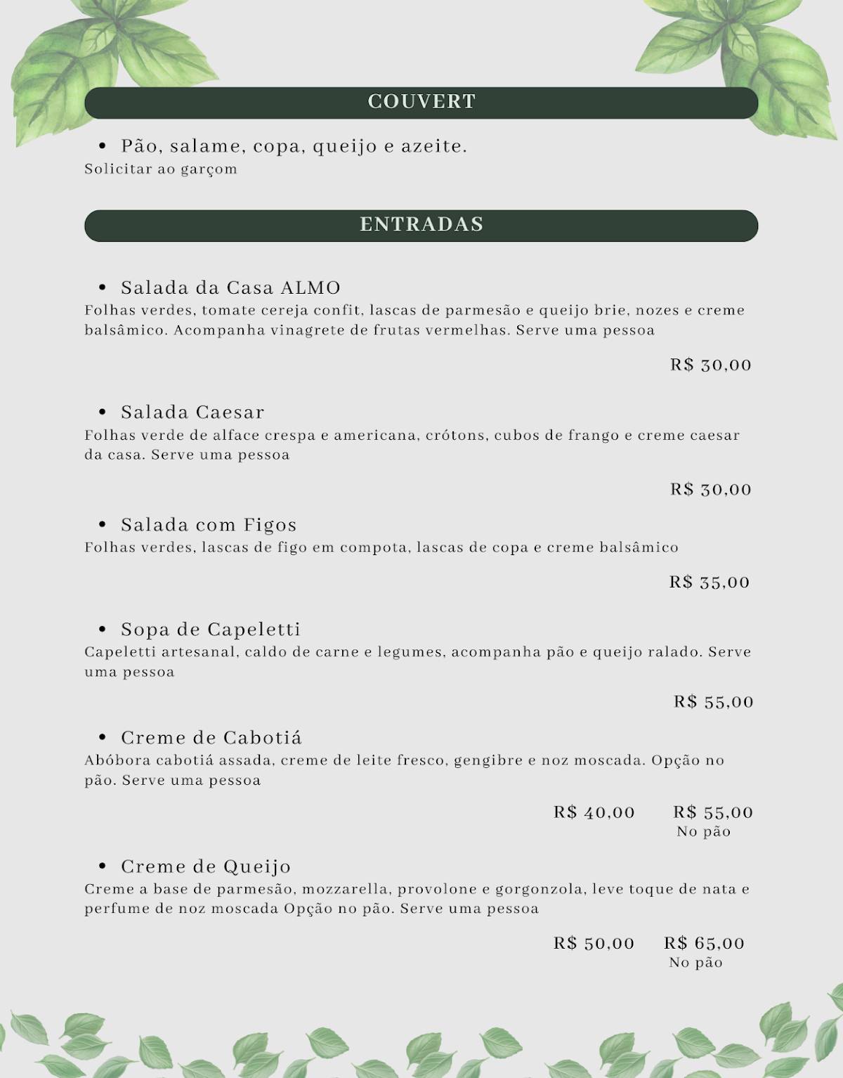 Peculiare Cucina cardápio