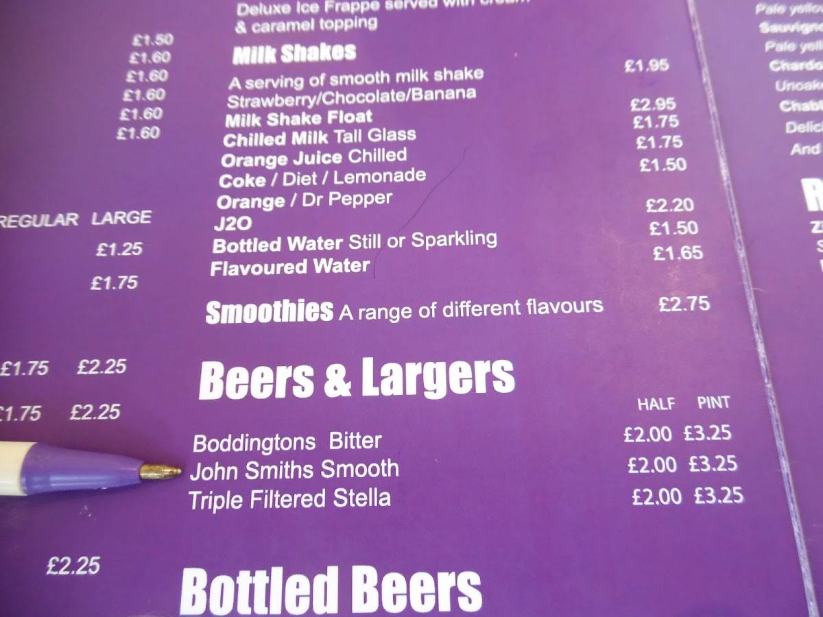 Menu at Peppermill Café cafe, Blackpool