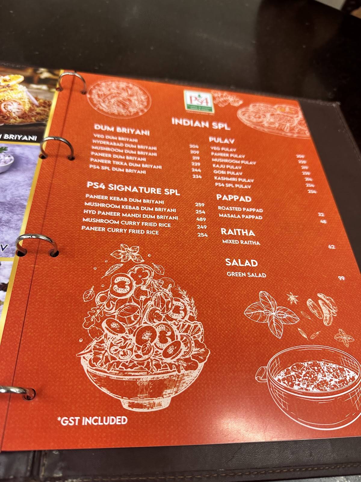 Perambur Sri Srinivasa Sweets India Pvt Ltd menu