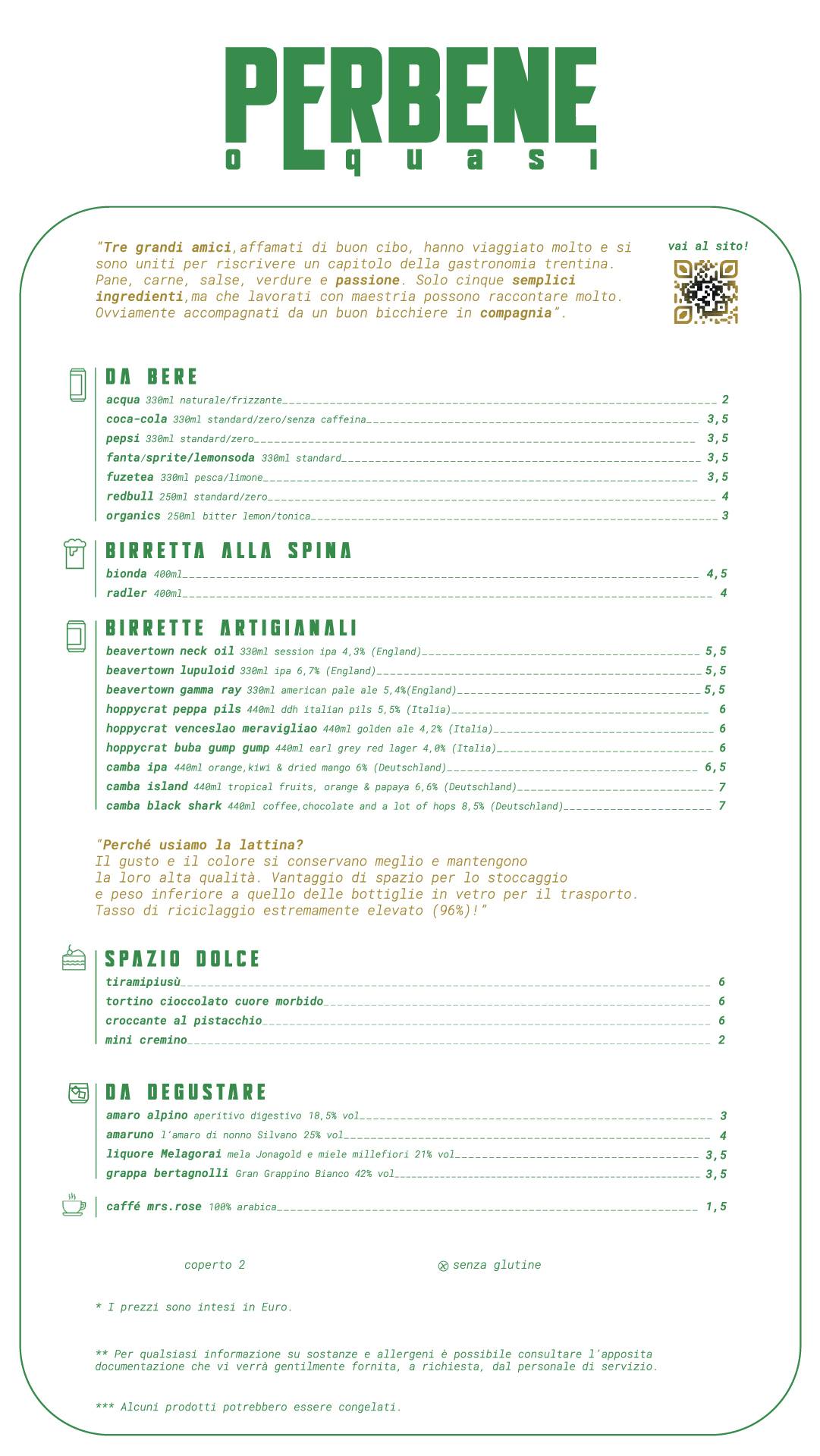 Menu di Perbene - Burger o quasi