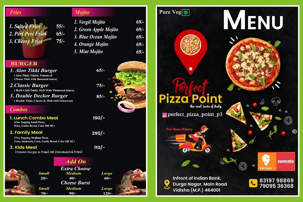 Perfect pizza point menu