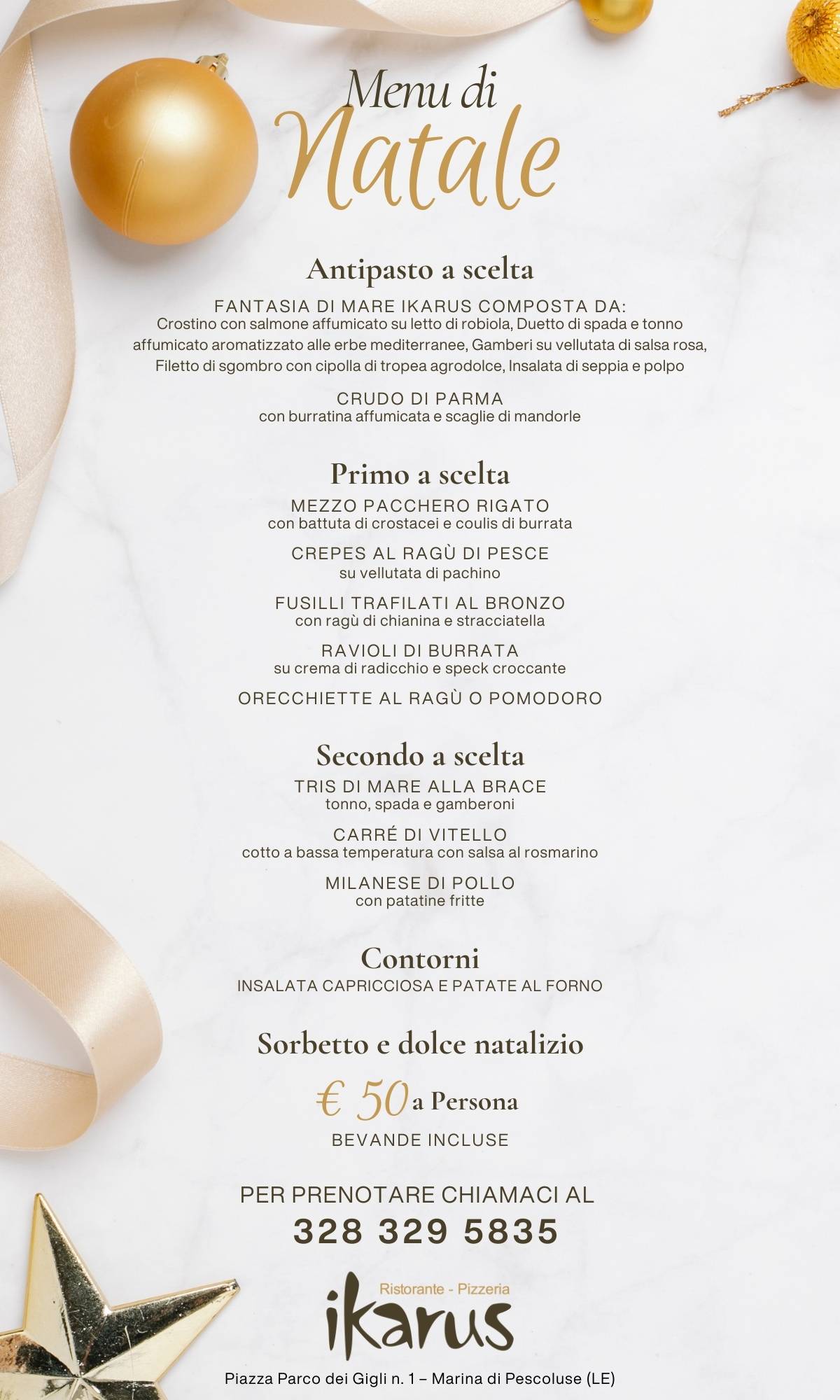 Menu di Ristorante Ikarus 