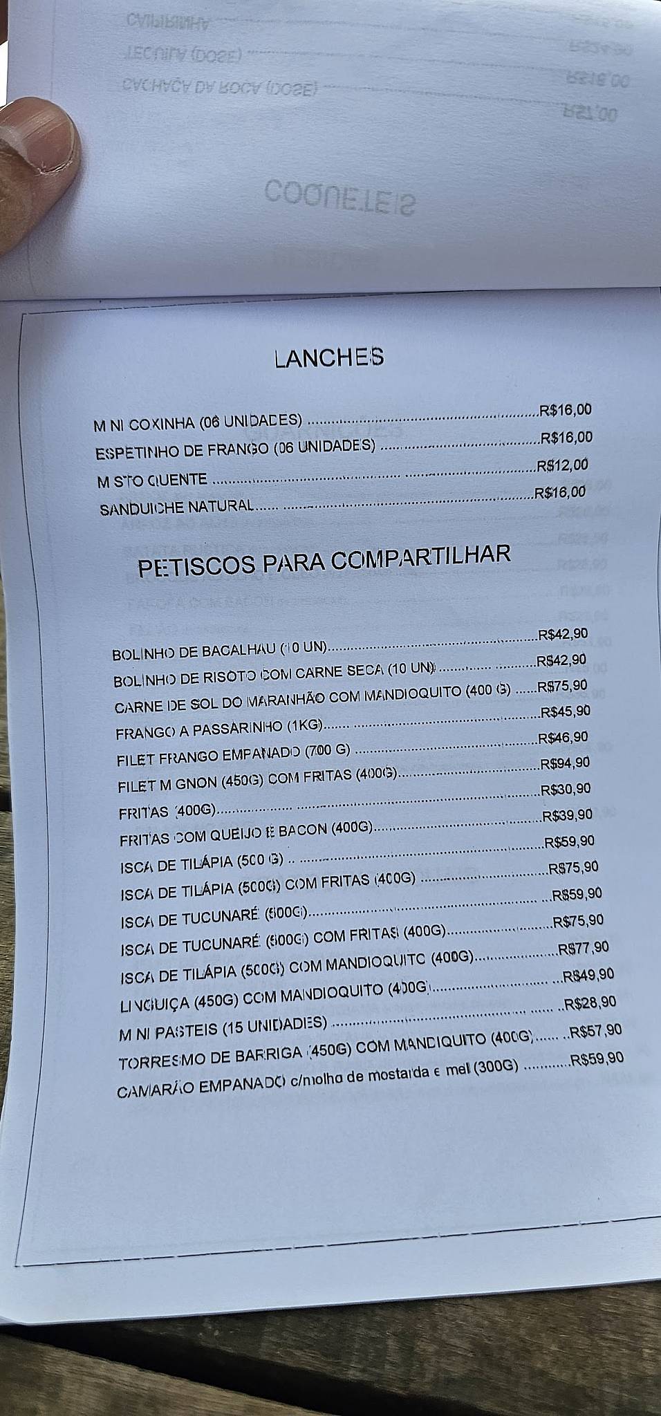 Pesque e Solte Peixe & Boi cardápio