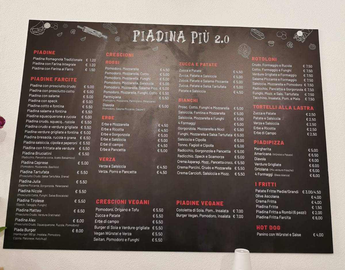 Menu di Piadina Più 