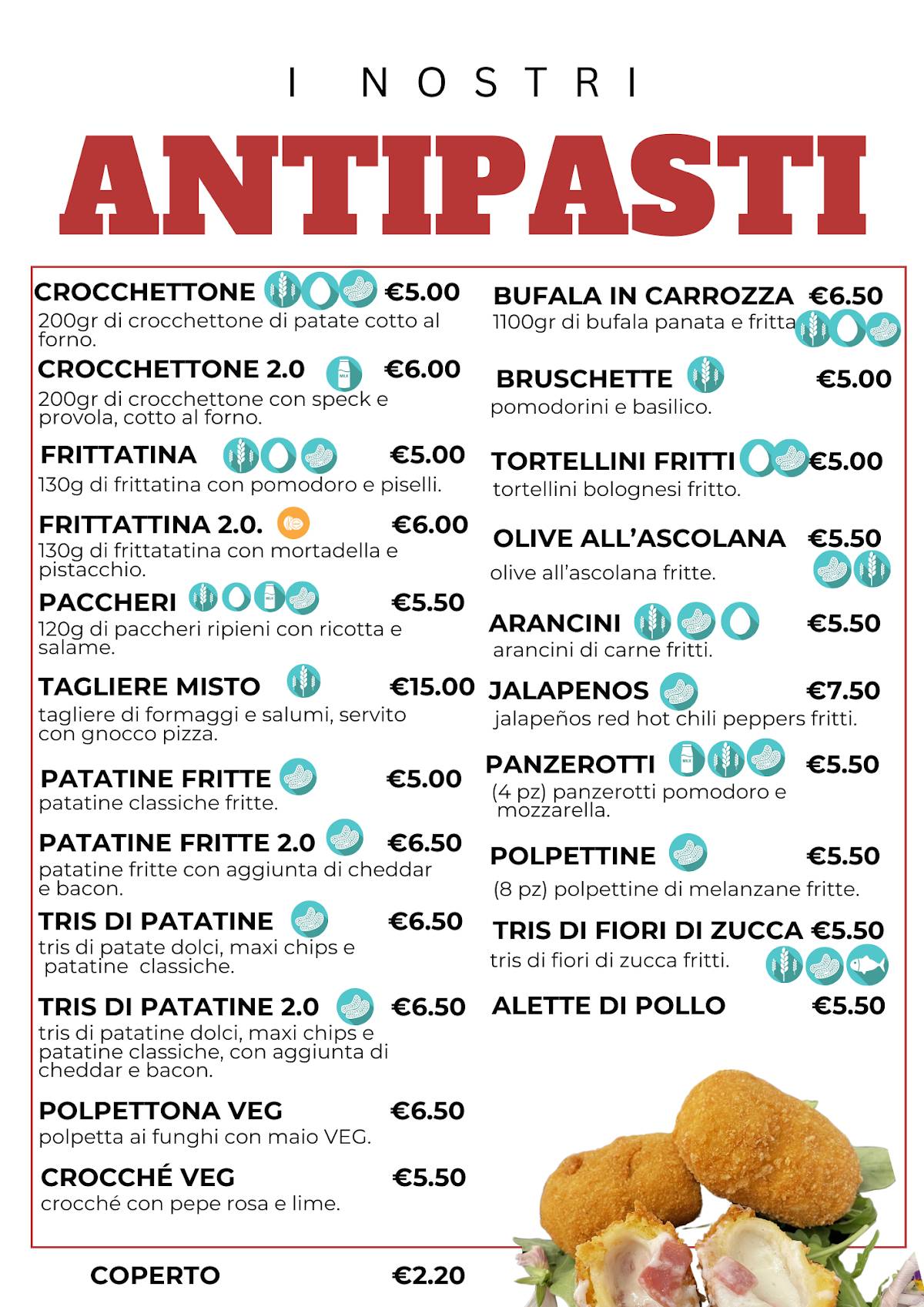 Menu di Pianeta Pizza Cento 