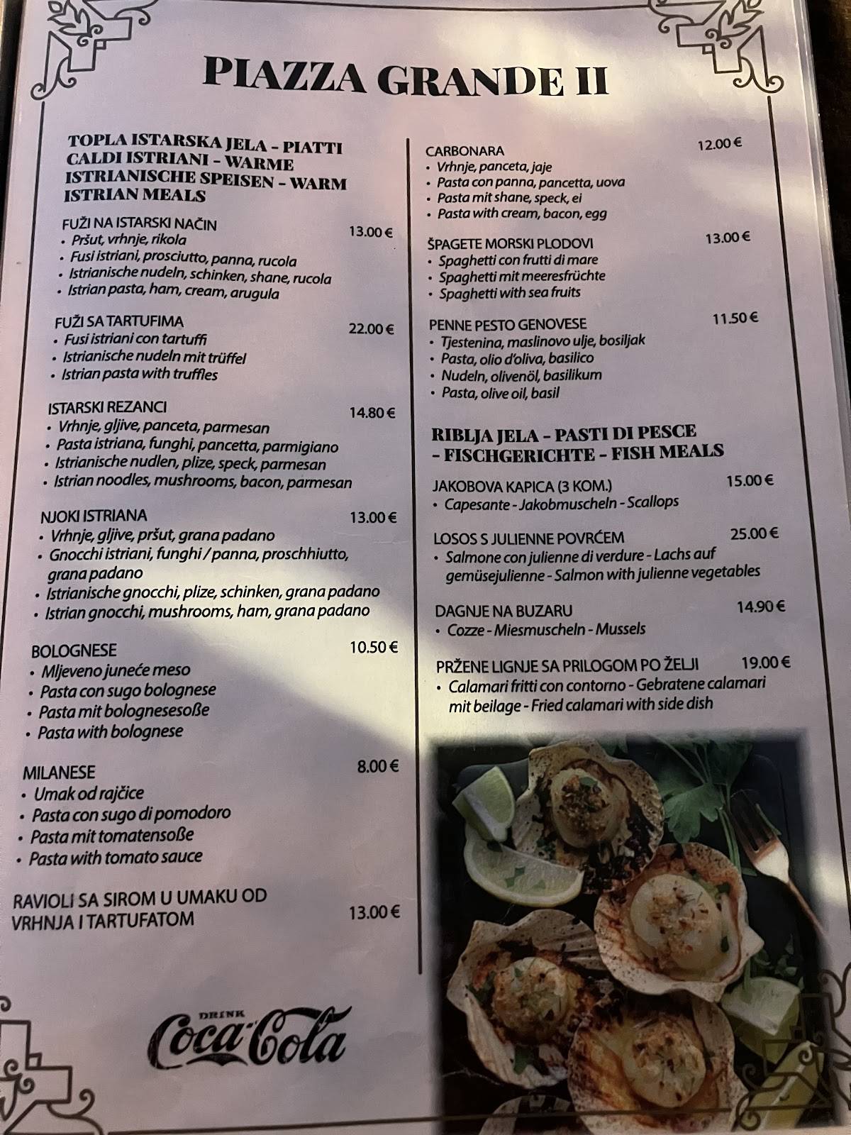 Menu di Piazza Grande II 