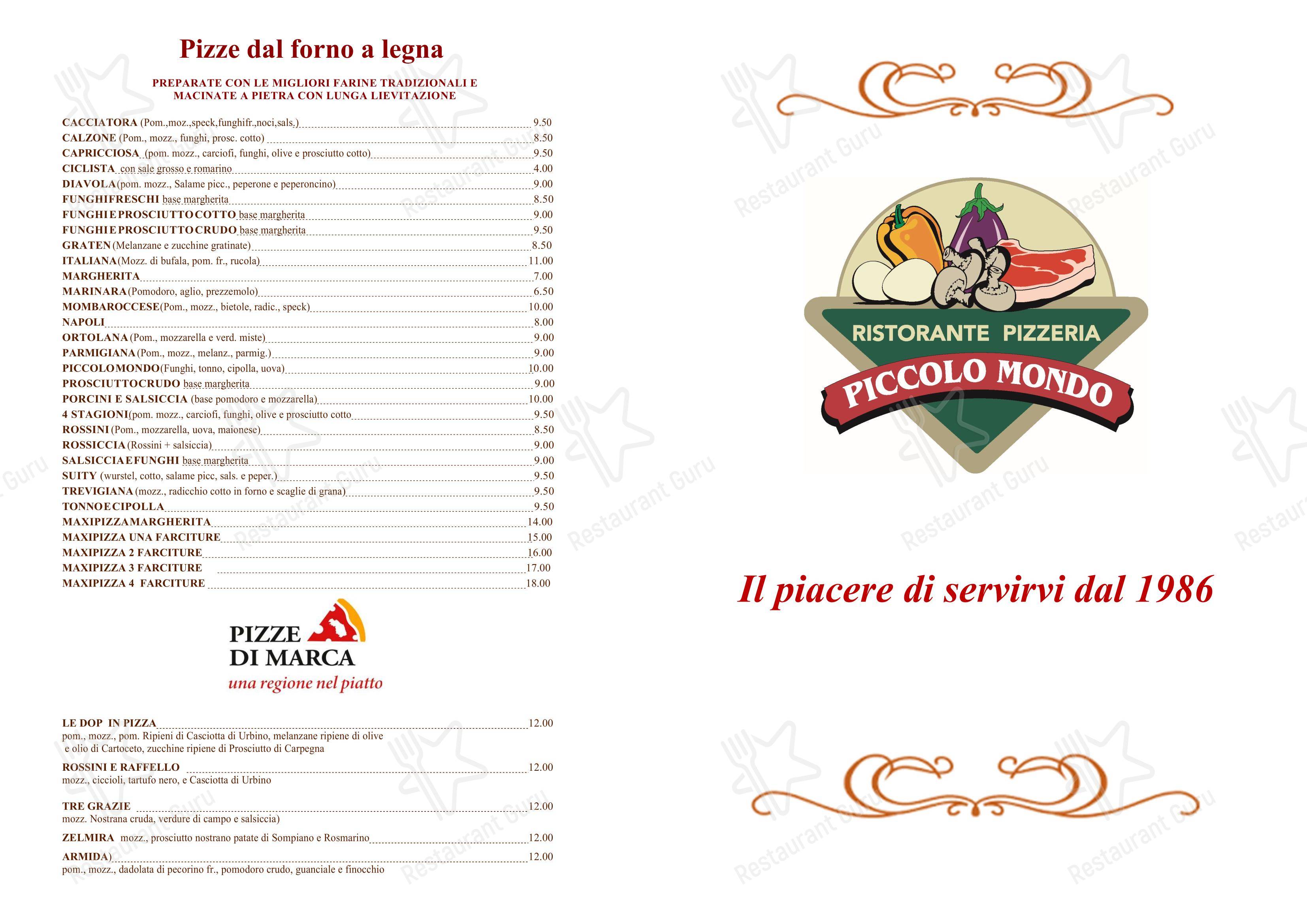 Menu bar per Piccolo Mondo in Mombaroccio