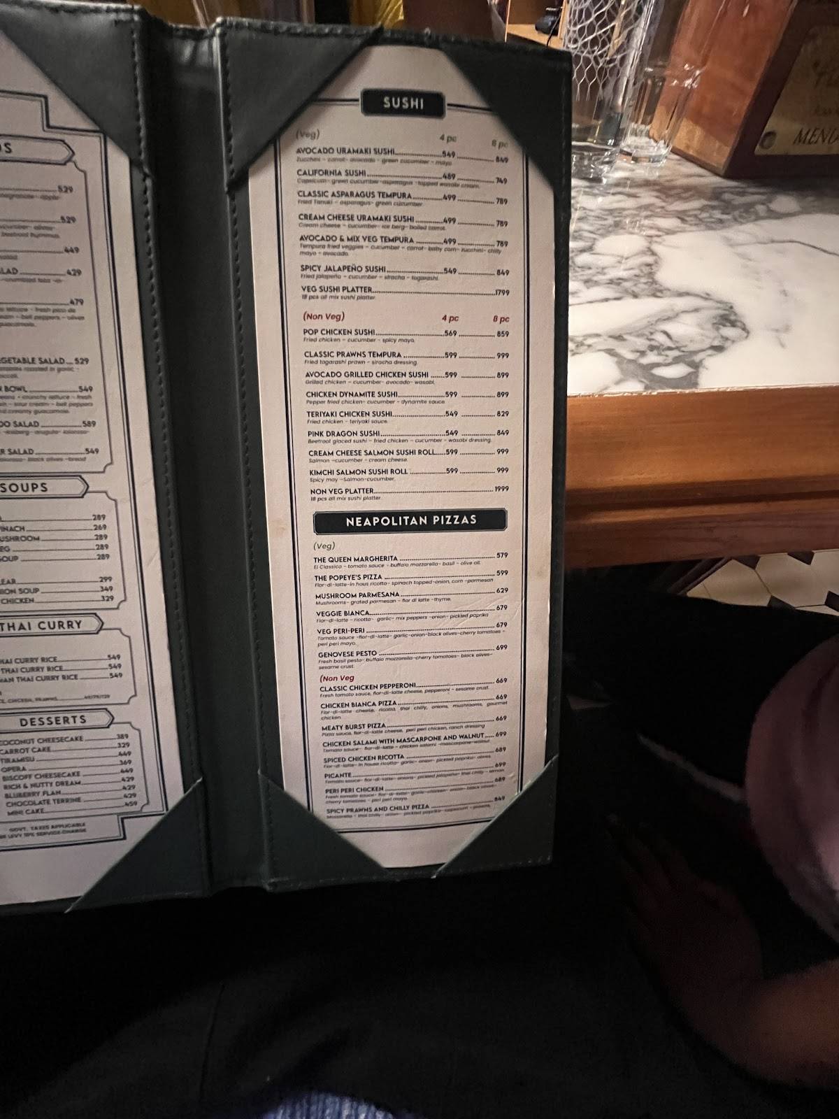Pimlico, NIBM menu